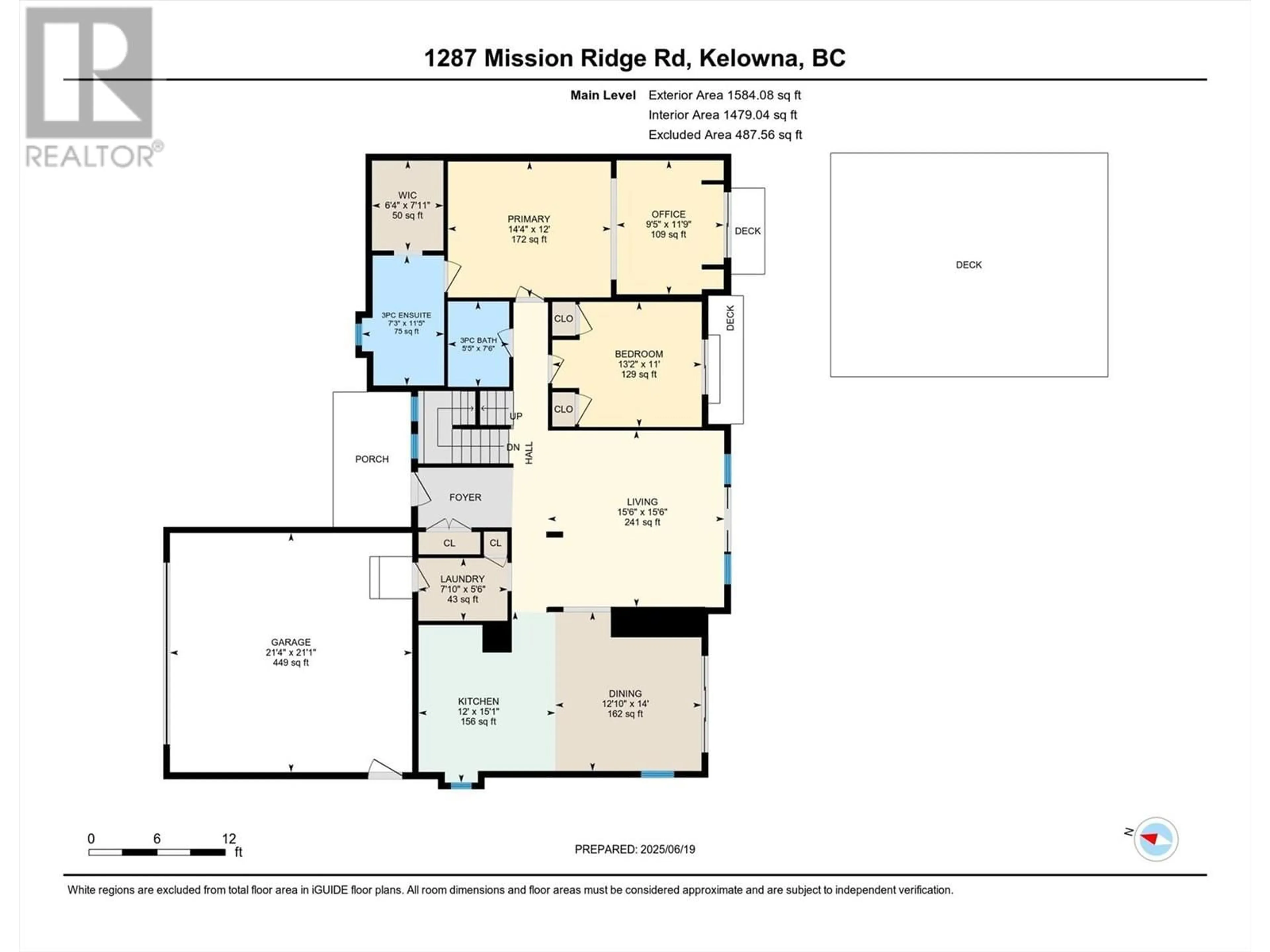 Floor plan for 1287 MISSION RIDGE ROAD, Kelowna British Columbia V1W3B2