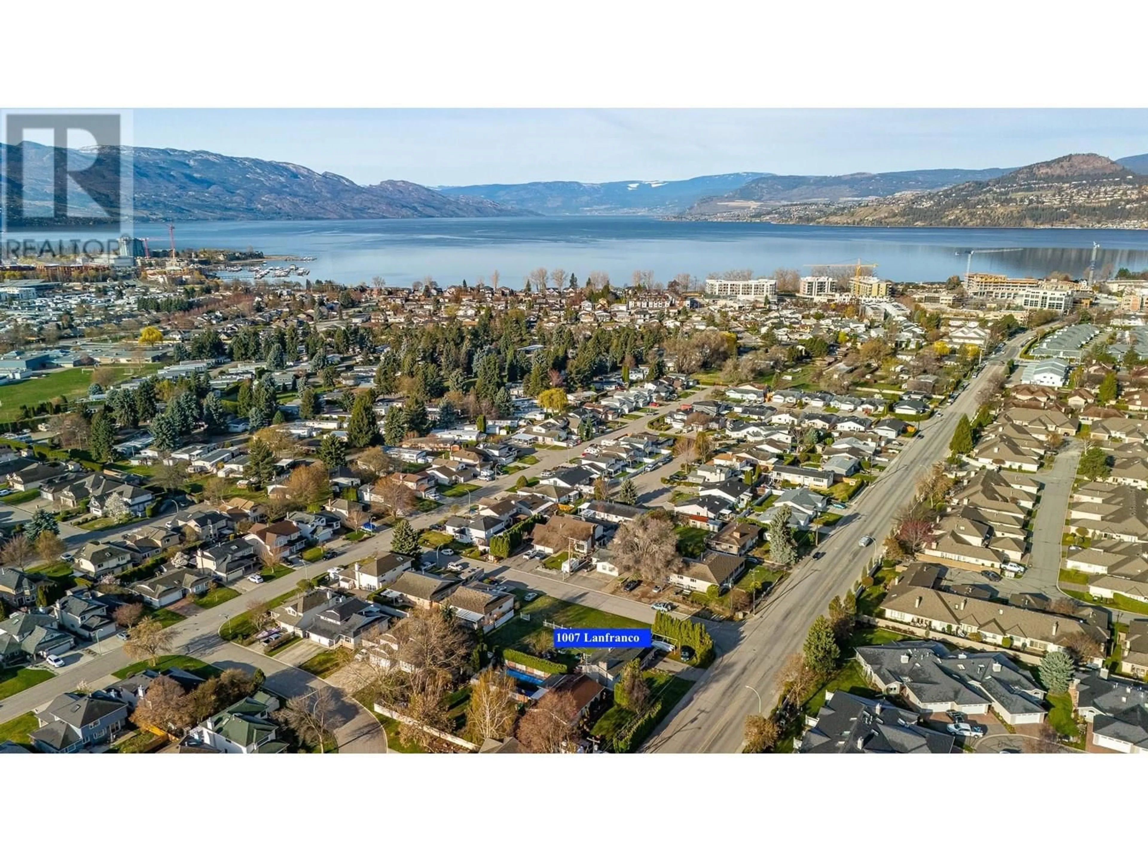 A pic from outside/outdoor area/front of a property/back of a property/a pic from drone, water/lake/river/ocean view for 1007 LANFRANCO ROAD, Kelowna British Columbia V1W3X2