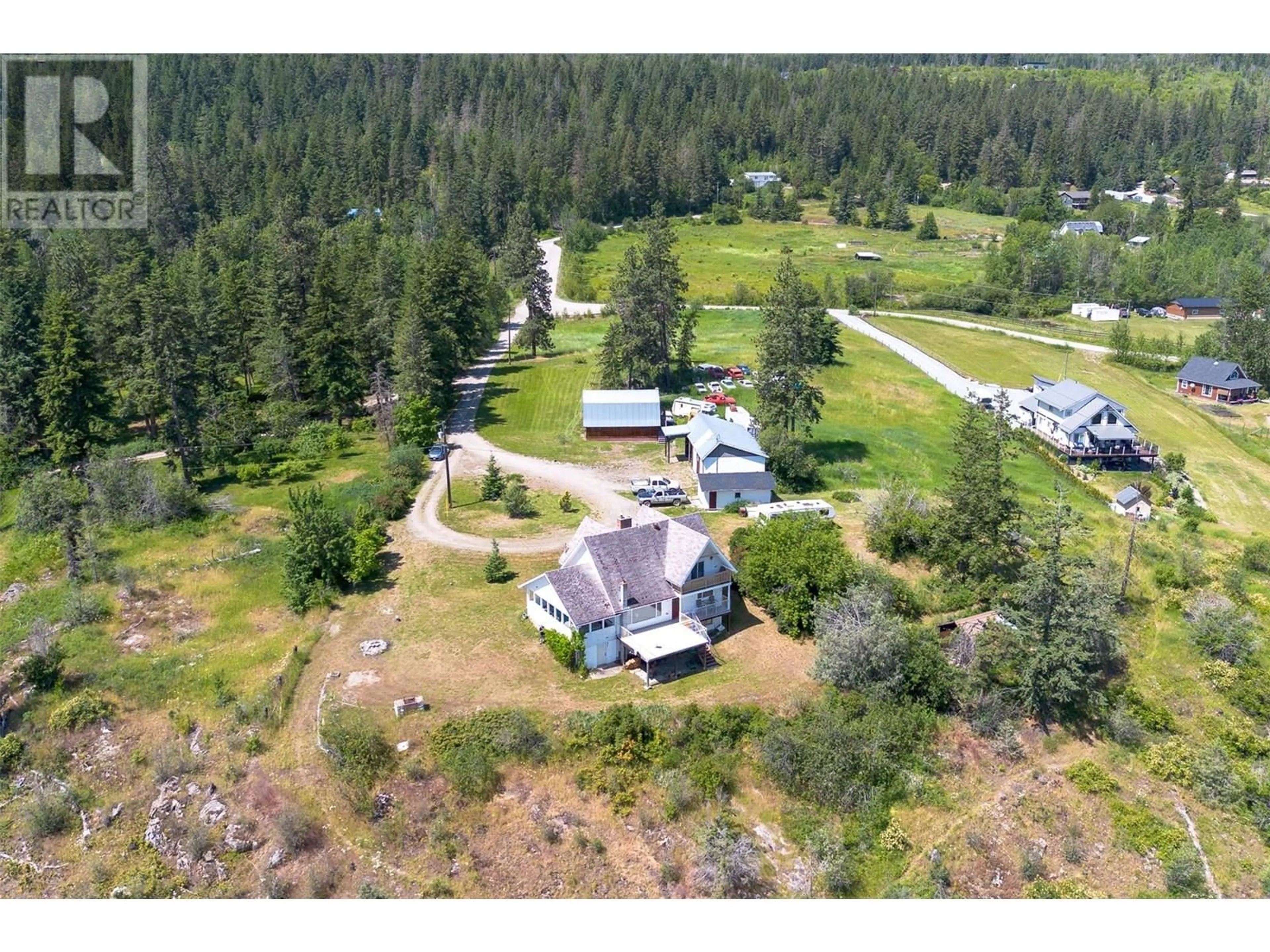 A pic from outside/outdoor area/front of a property/back of a property/a pic from drone, unknown for 137 NICHLOUS ROAD, Enderby British Columbia V4Y4G4