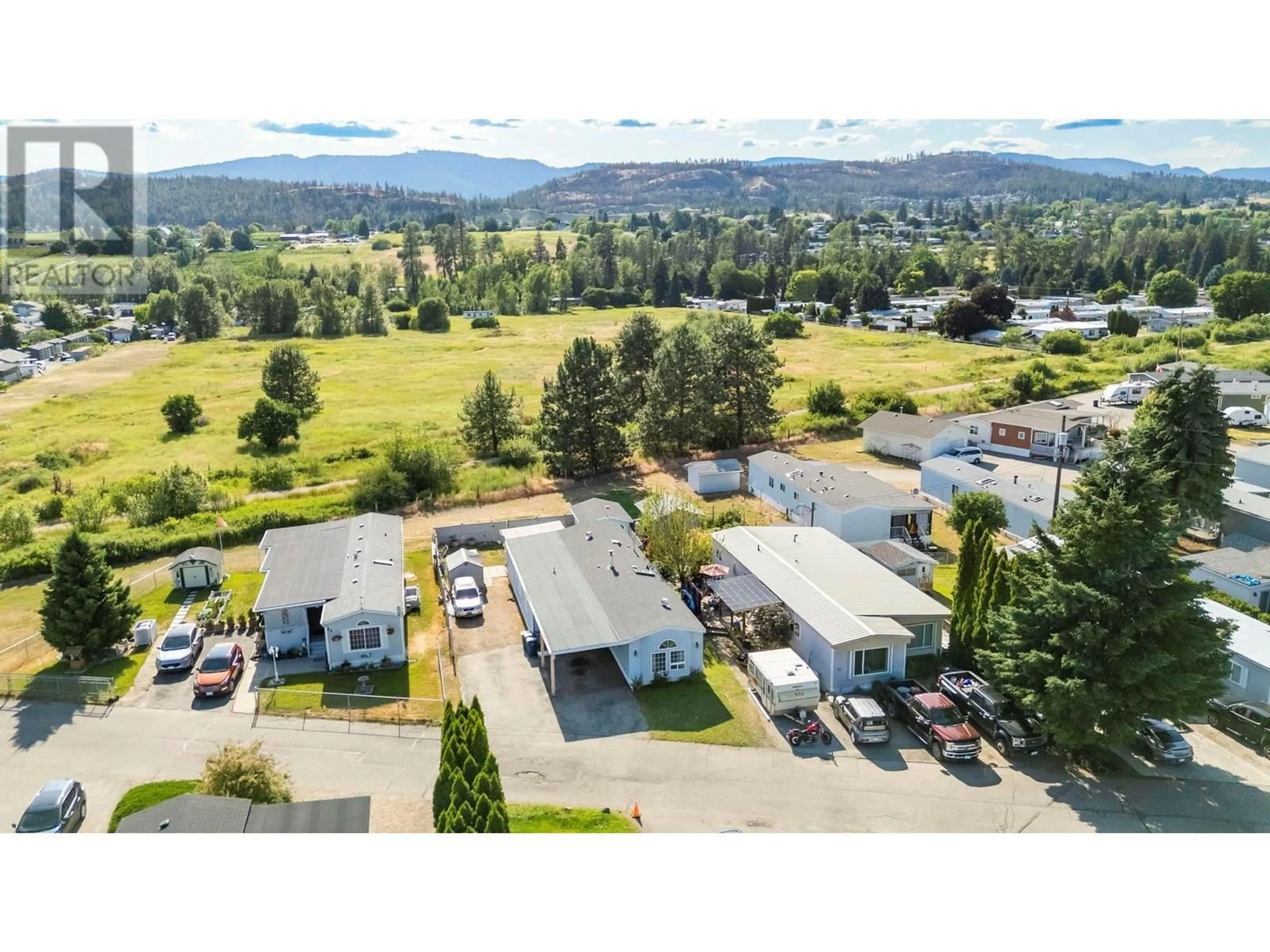 A pic from outside/outdoor area/front of a property/back of a property/a pic from drone, mountain view for 44 - 9020 JIM BAILEY ROAD, Kelowna British Columbia V4V1E3