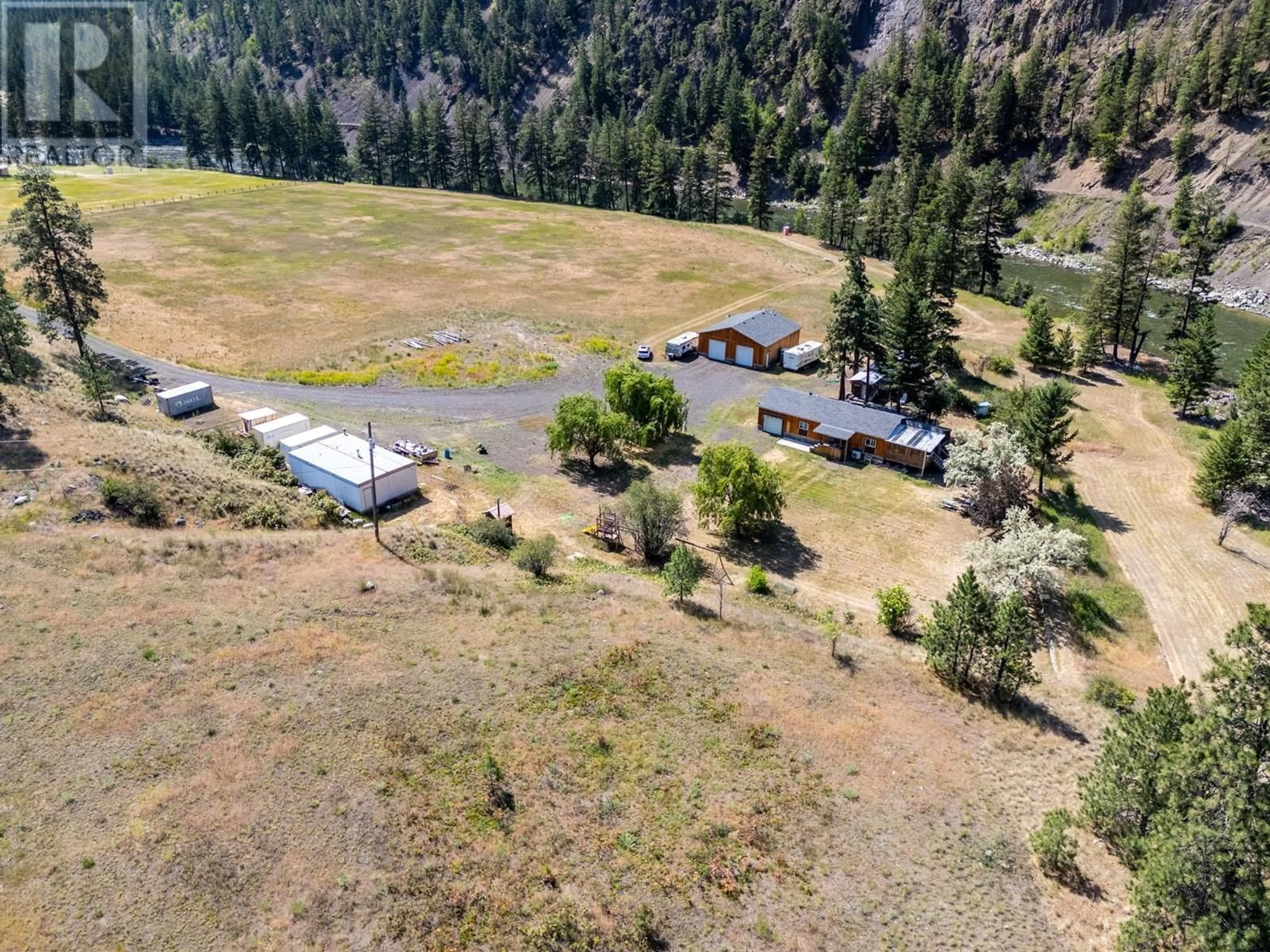 A pic from outside/outdoor area/front of a property/back of a property/a pic from drone, mountain view for 6097 HIGHWAY 3 OTHER, Hedley British Columbia V0X1N1