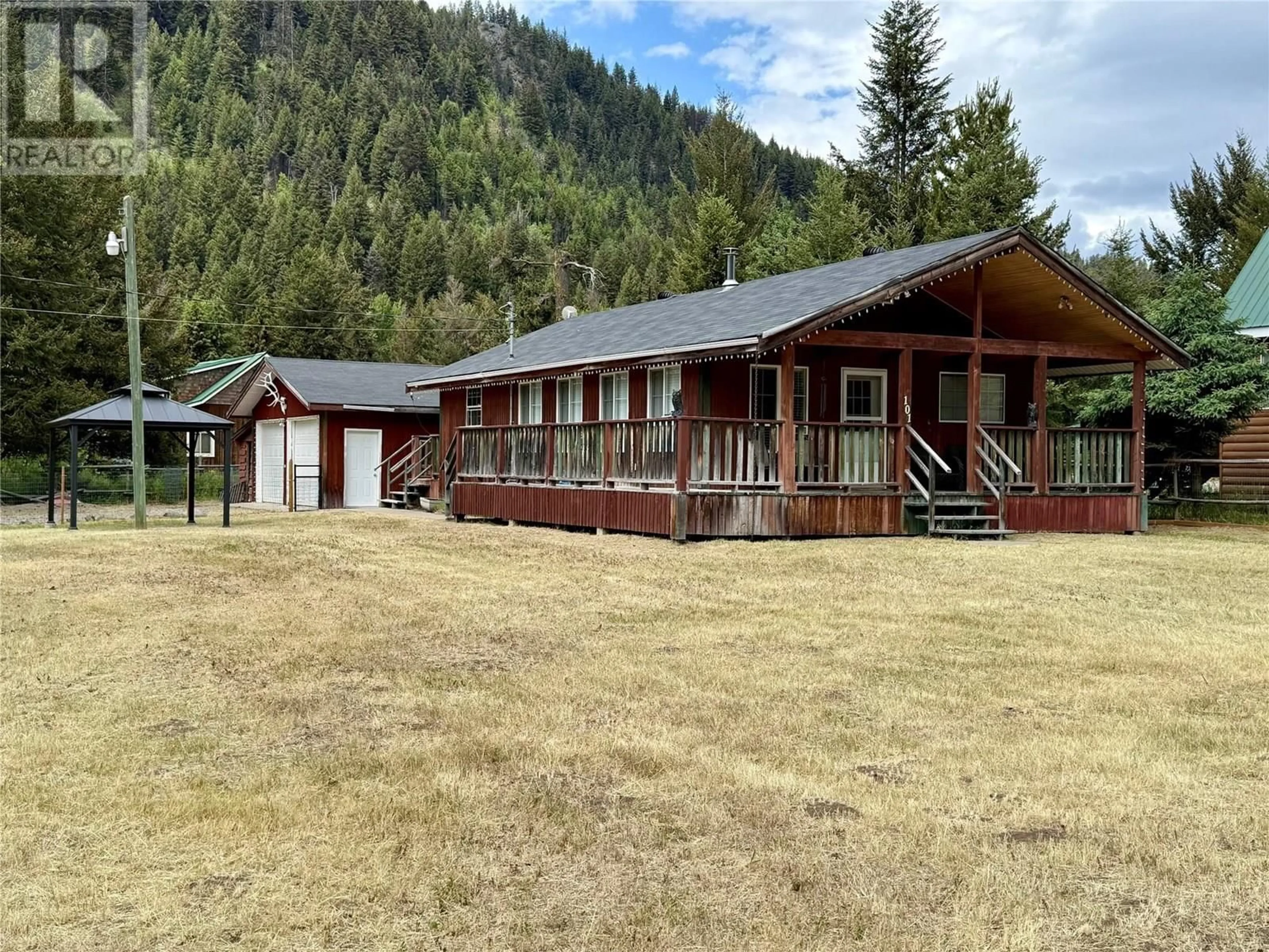 A pic from outside/outdoor area/front of a property/back of a property/a pic from drone, mountain view for 101 MISSEZULA LAKE ROAD, Princeton British Columbia V0X1W0