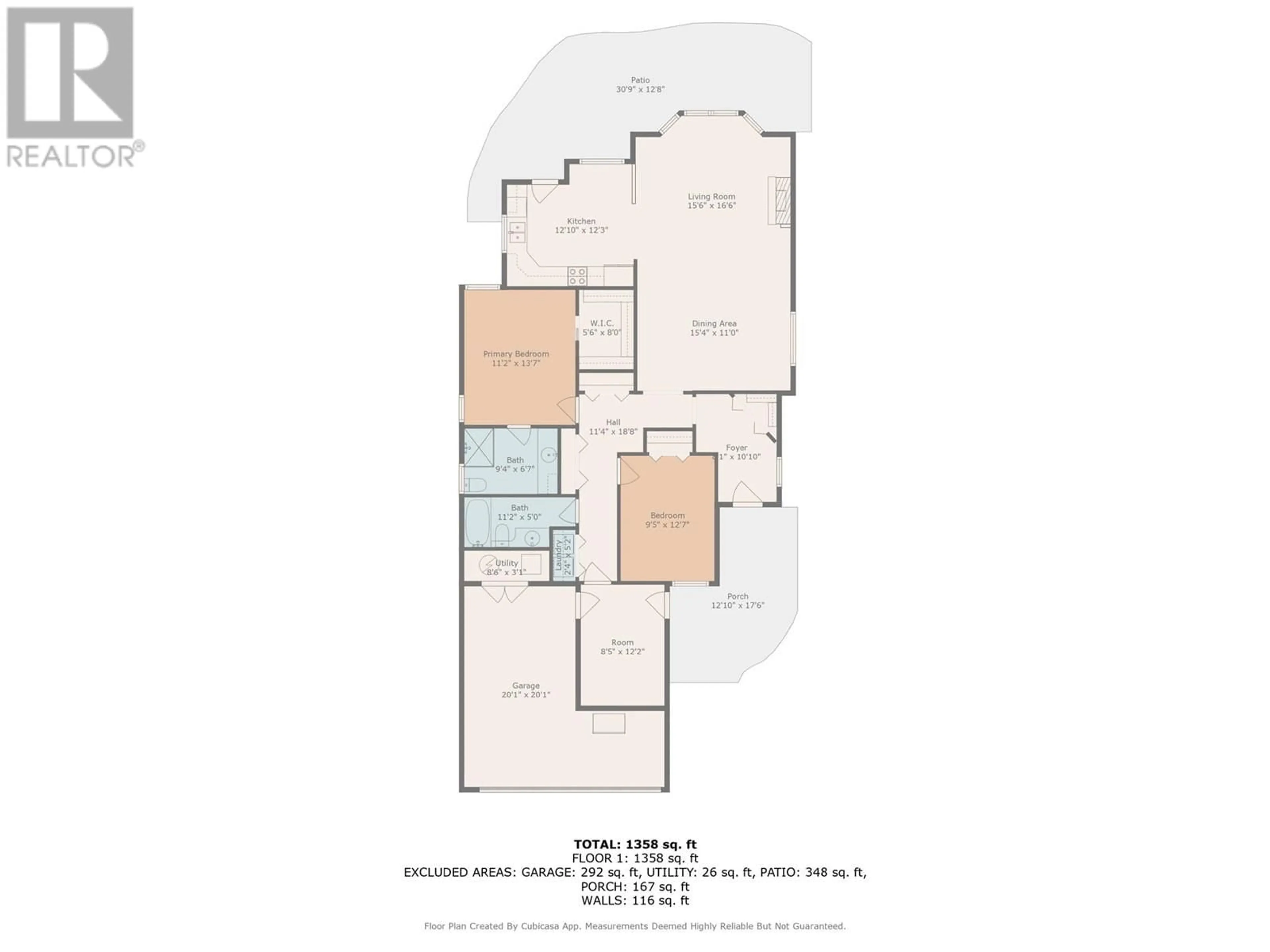 Floor plan for 111 - 3788 BIRD PLACE, Kelowna British Columbia V1X4T3