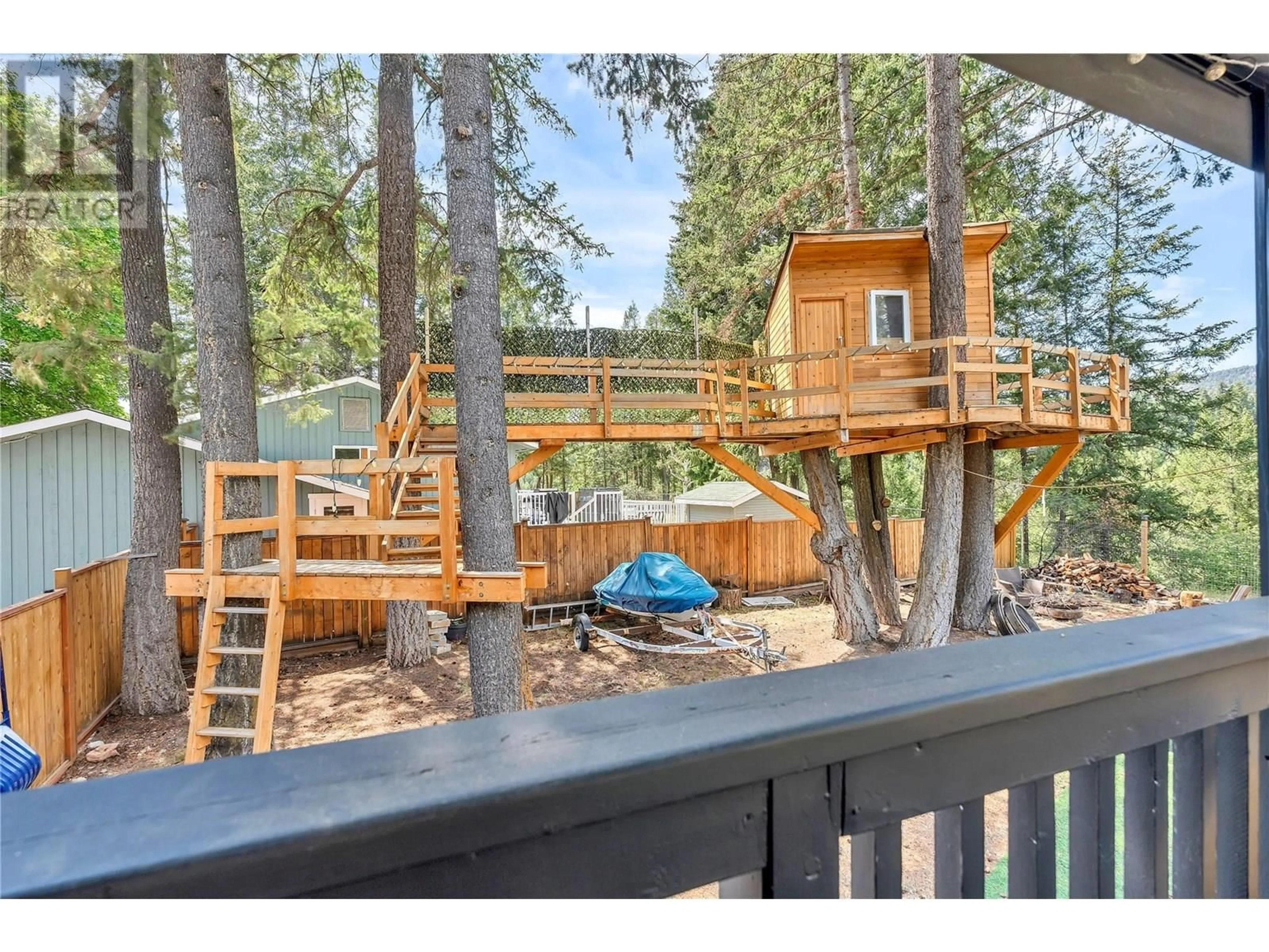 Patio, forest/trees view for 130 EDGEWOOD DRIVE, Princeton British Columbia V0X1W0