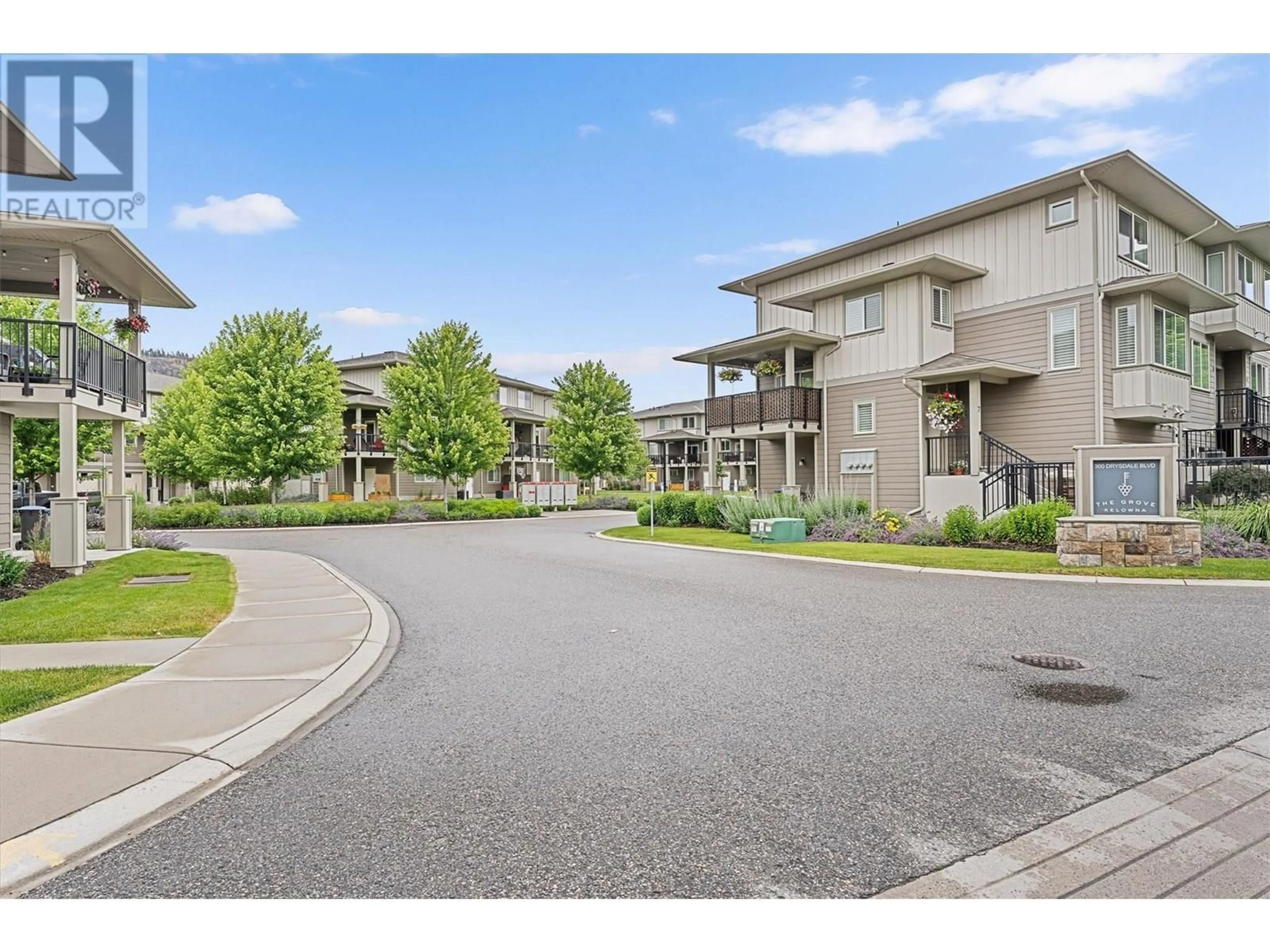 A pic from outside/outdoor area/front of a property/back of a property/a pic from drone, street for 27 - 300 DRYSDALE BOULEVARD, Kelowna British Columbia V1V3E6