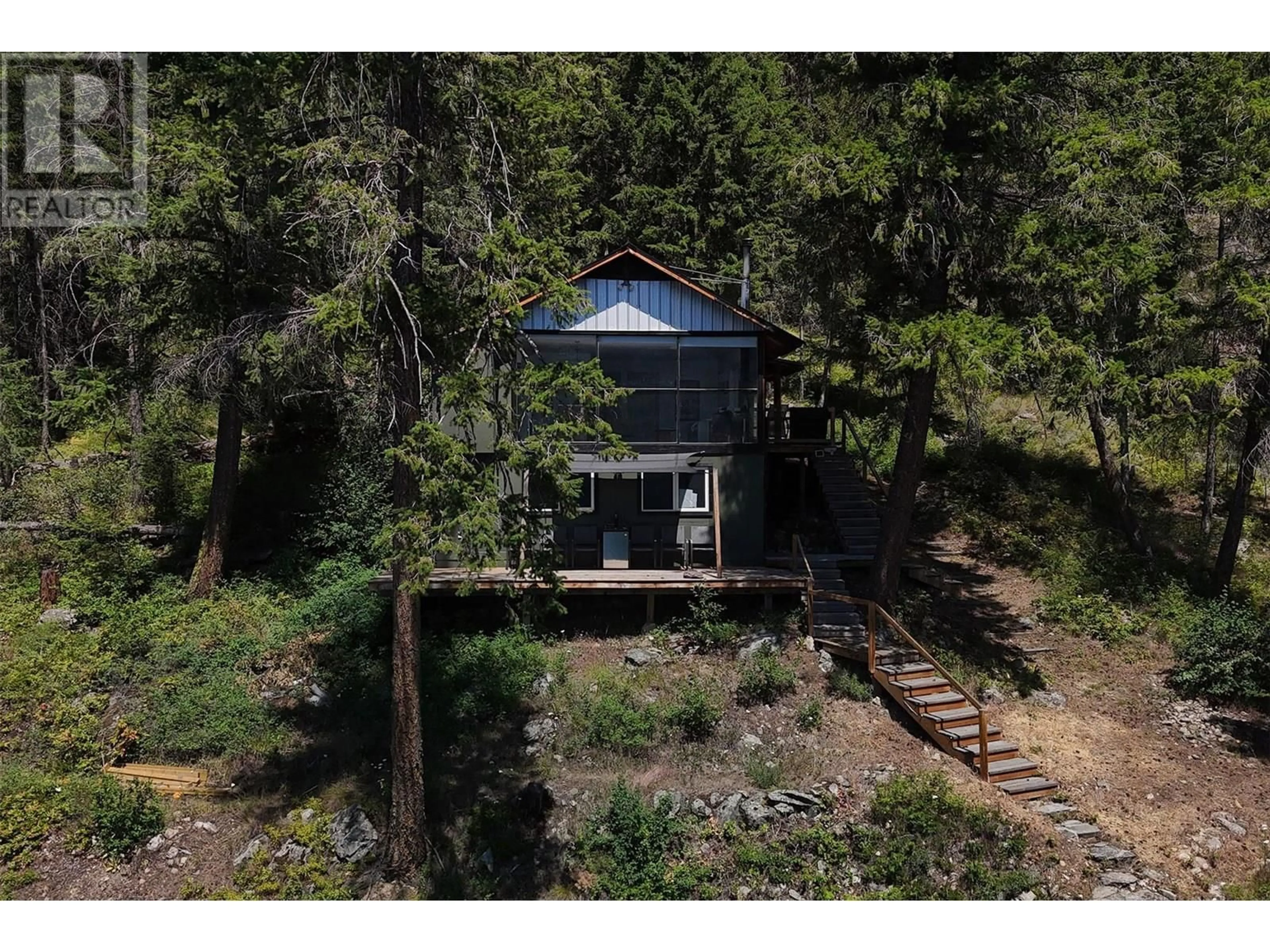 A pic from outside/outdoor area/front of a property/back of a property/a pic from drone, forest/trees view for 3872 POINT ROAD, Chase British Columbia V0E1M0