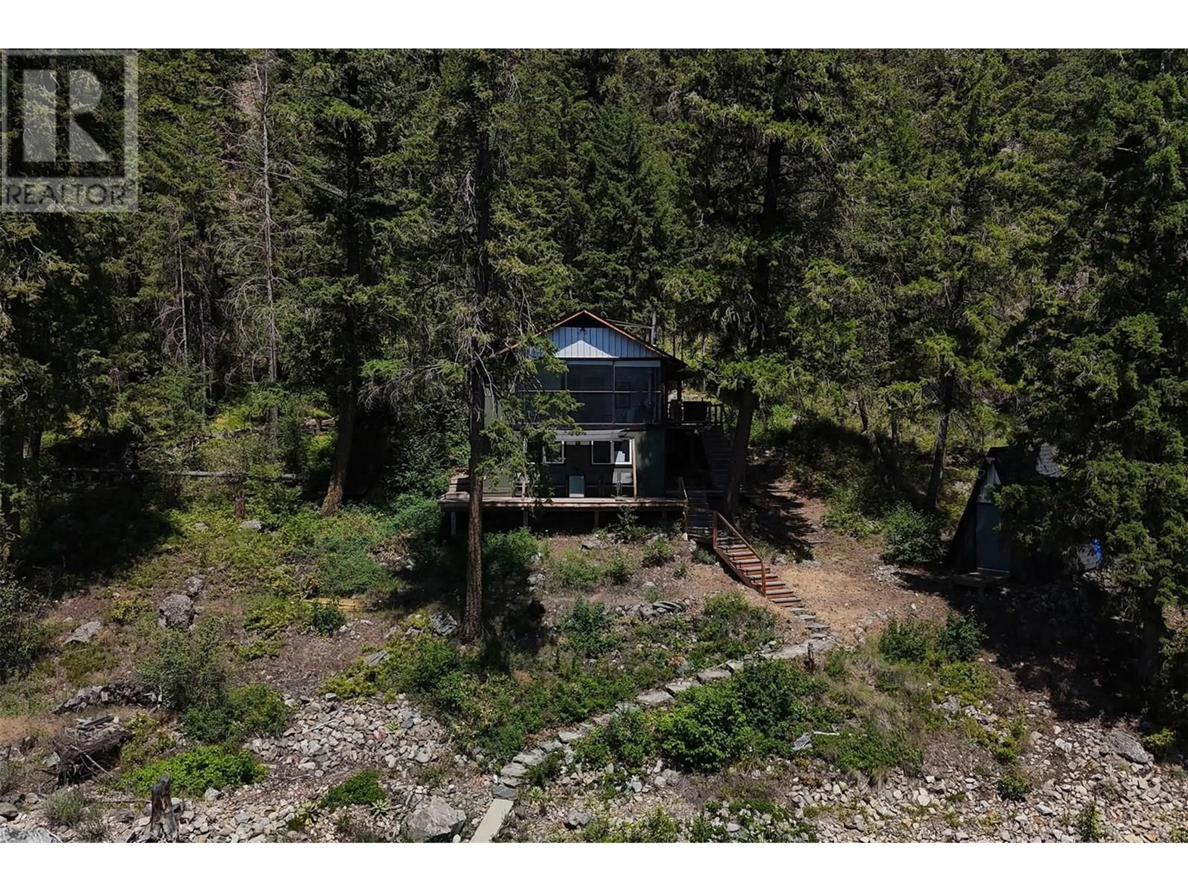 A pic from outside/outdoor area/front of a property/back of a property/a pic from drone, forest/trees view for 3872 POINT ROAD, Chase British Columbia V0E1M0