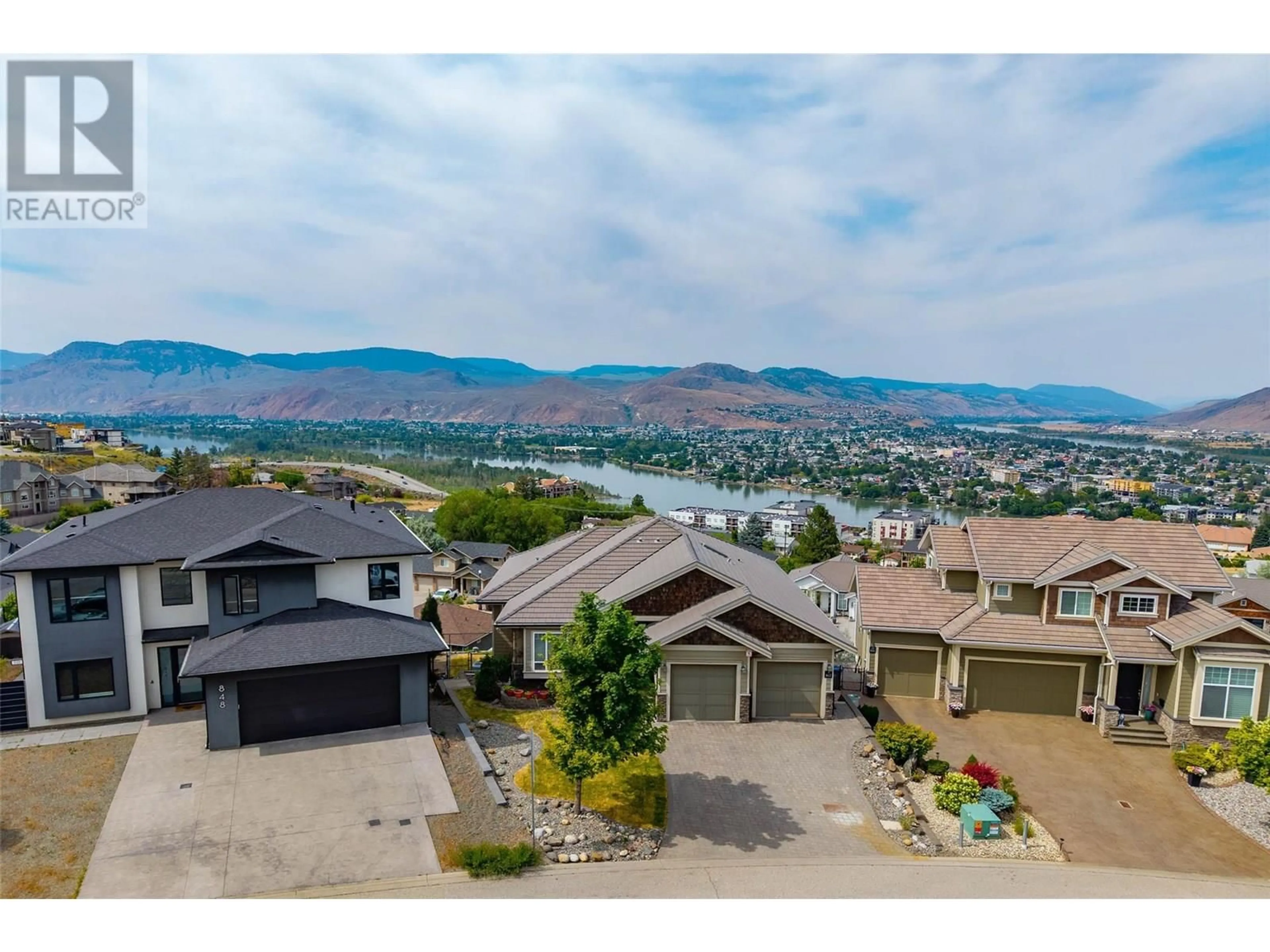 A pic from outside/outdoor area/front of a property/back of a property/a pic from drone, water/lake/river/ocean view for 842 GUERIN CREEK WAY, Kamloops British Columbia V2C0A6
