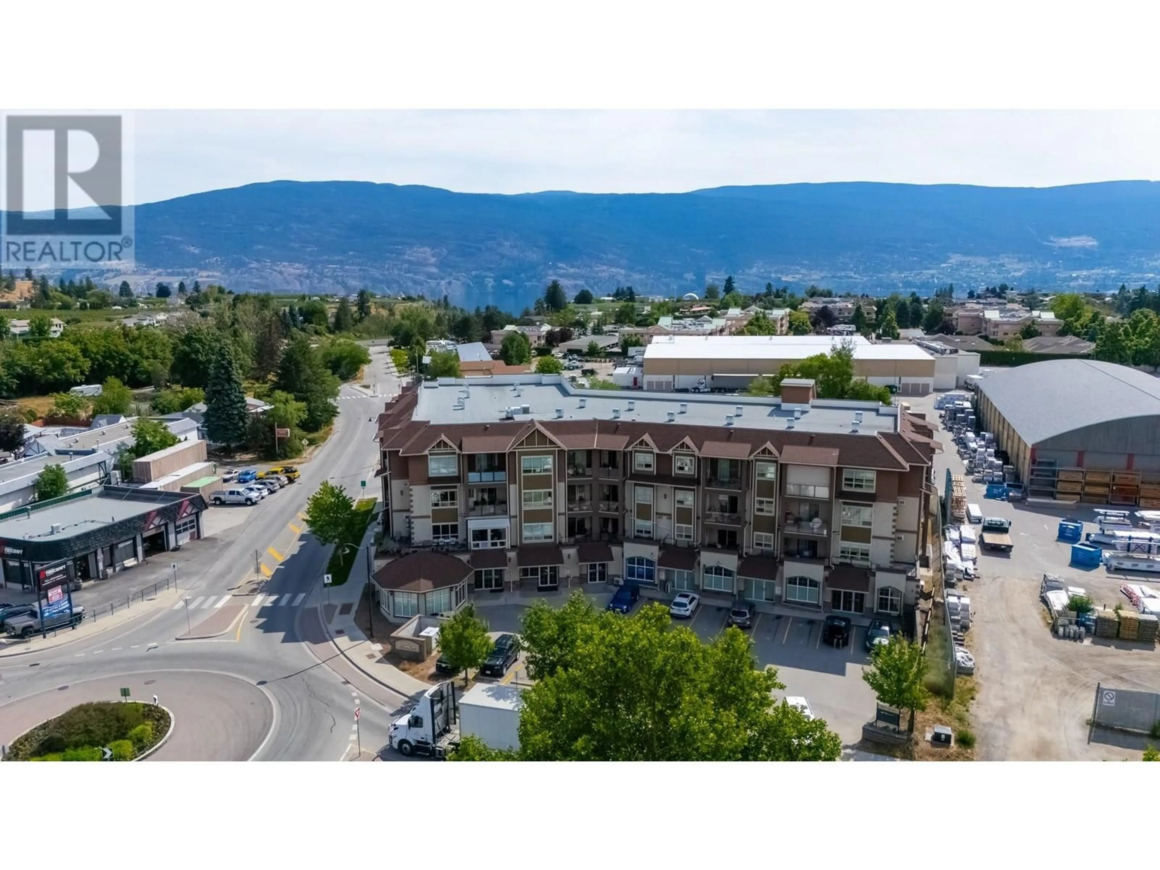 A pic from outside/outdoor area/front of a property/back of a property/a pic from drone, mountain view for 312 - 13677 ROSEDALE AVENUE, Summerland British Columbia V0H1Z5