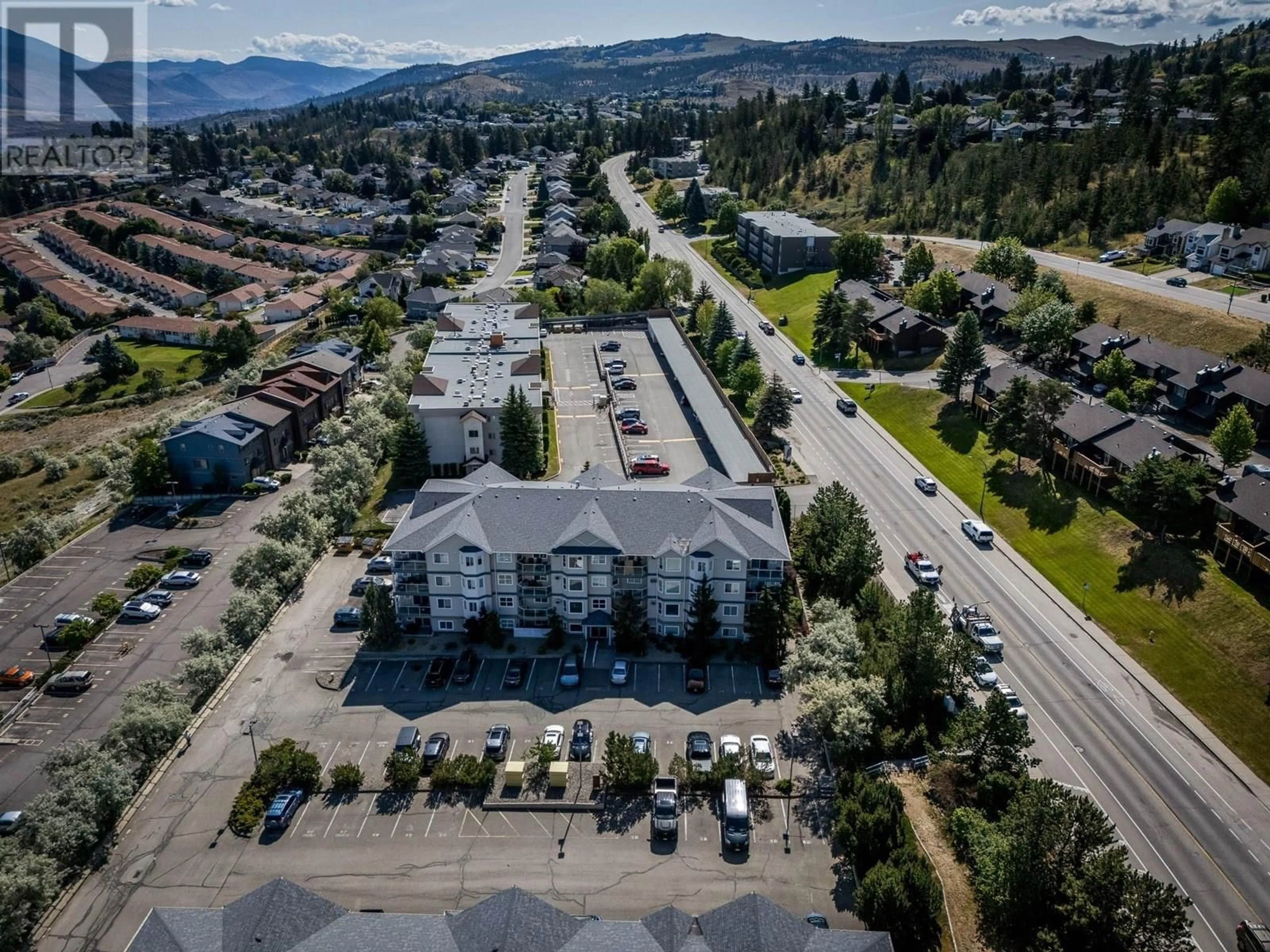 A pic from outside/outdoor area/front of a property/back of a property/a pic from drone, mountain view for 104 - 1160 HUGH ALLAN DRIVE, Kamloops British Columbia V1S1T5