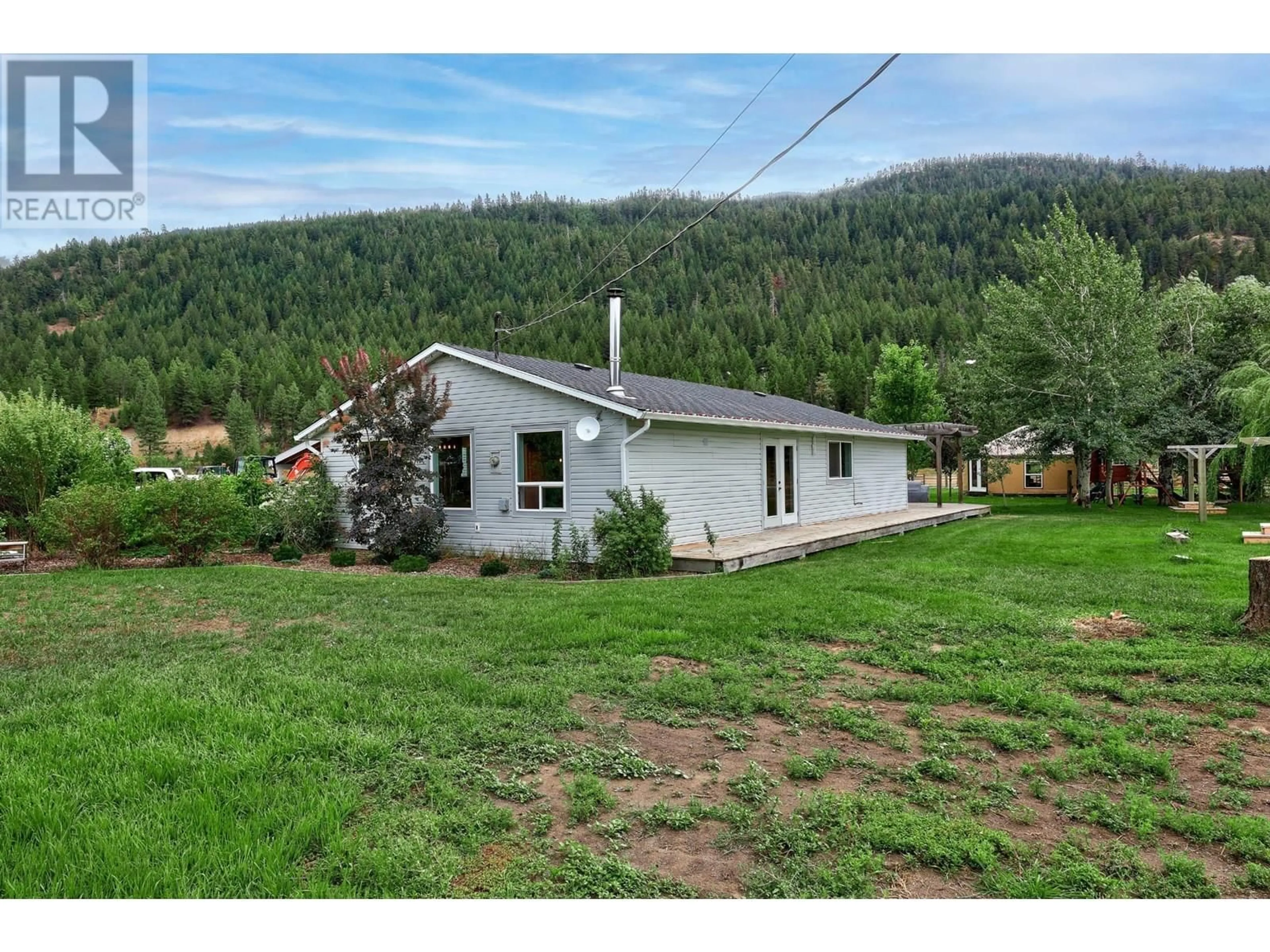 A pic from outside/outdoor area/front of a property/back of a property/a pic from drone, mountain view for 1688 NICOLLS ROAD, Merritt British Columbia V1K1N7