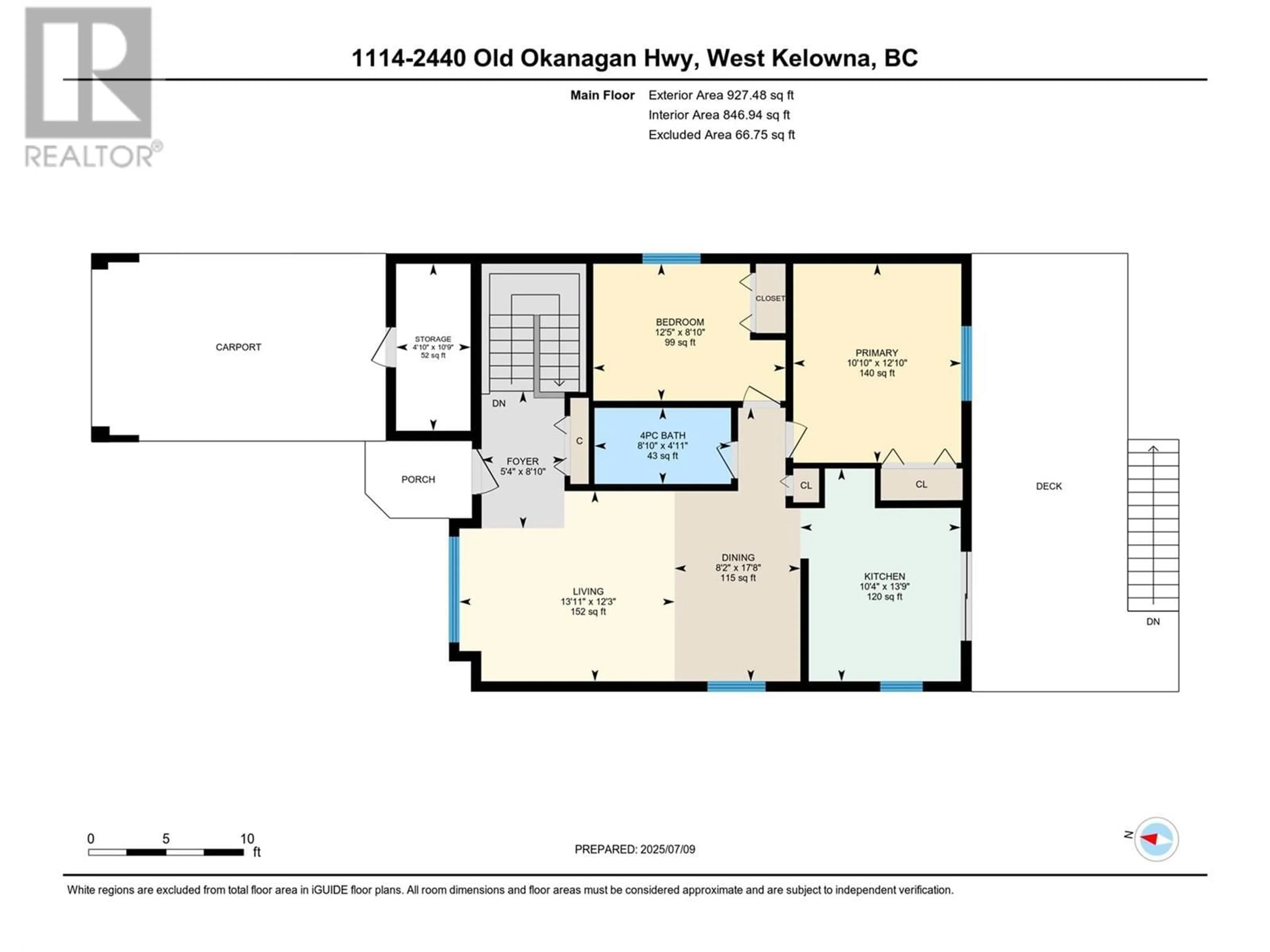 Floor plan for 1114 - 2440 OLD OKANAGAN HIGHWAY, West Kelowna British Columbia V4T1X6
