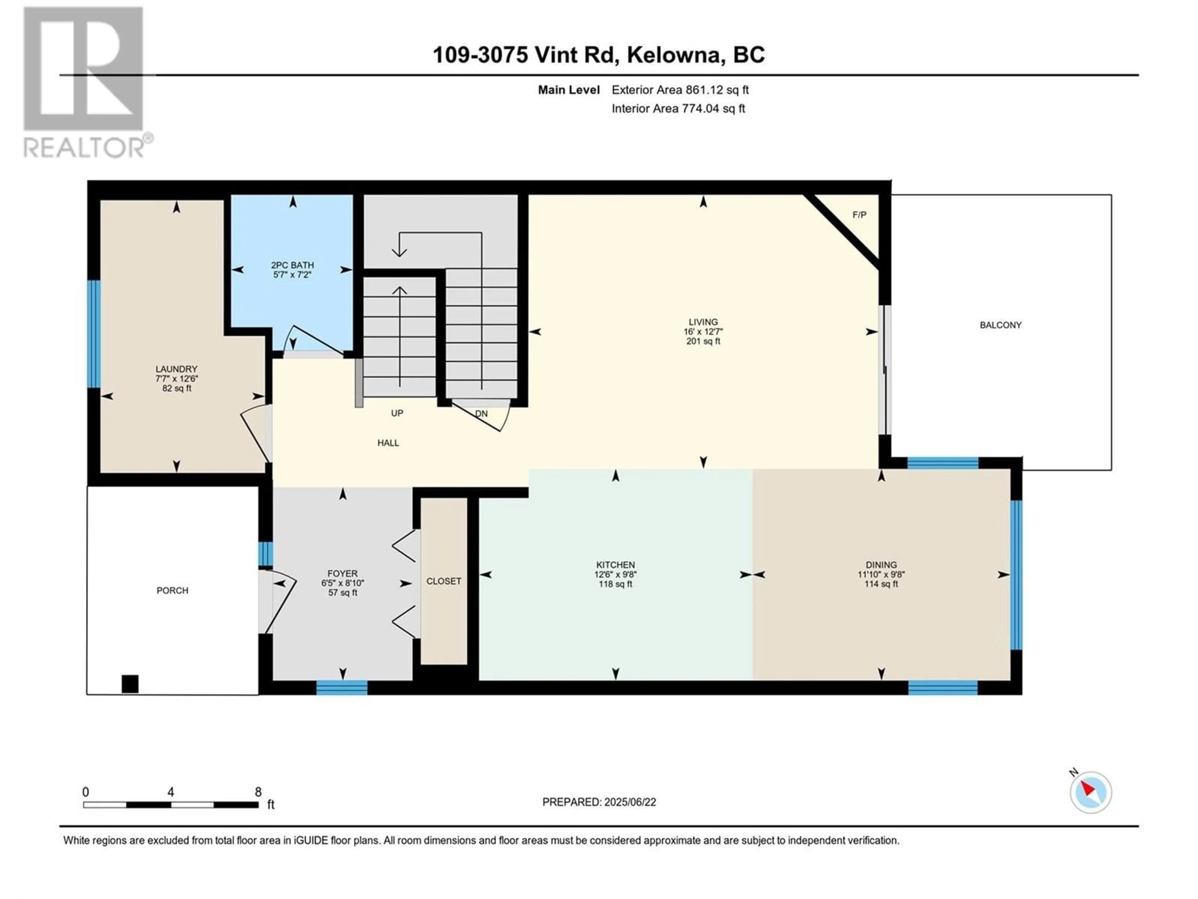 Floor plan for 109 - 3075 VINT ROAD, Kelowna British Columbia V1V0A4