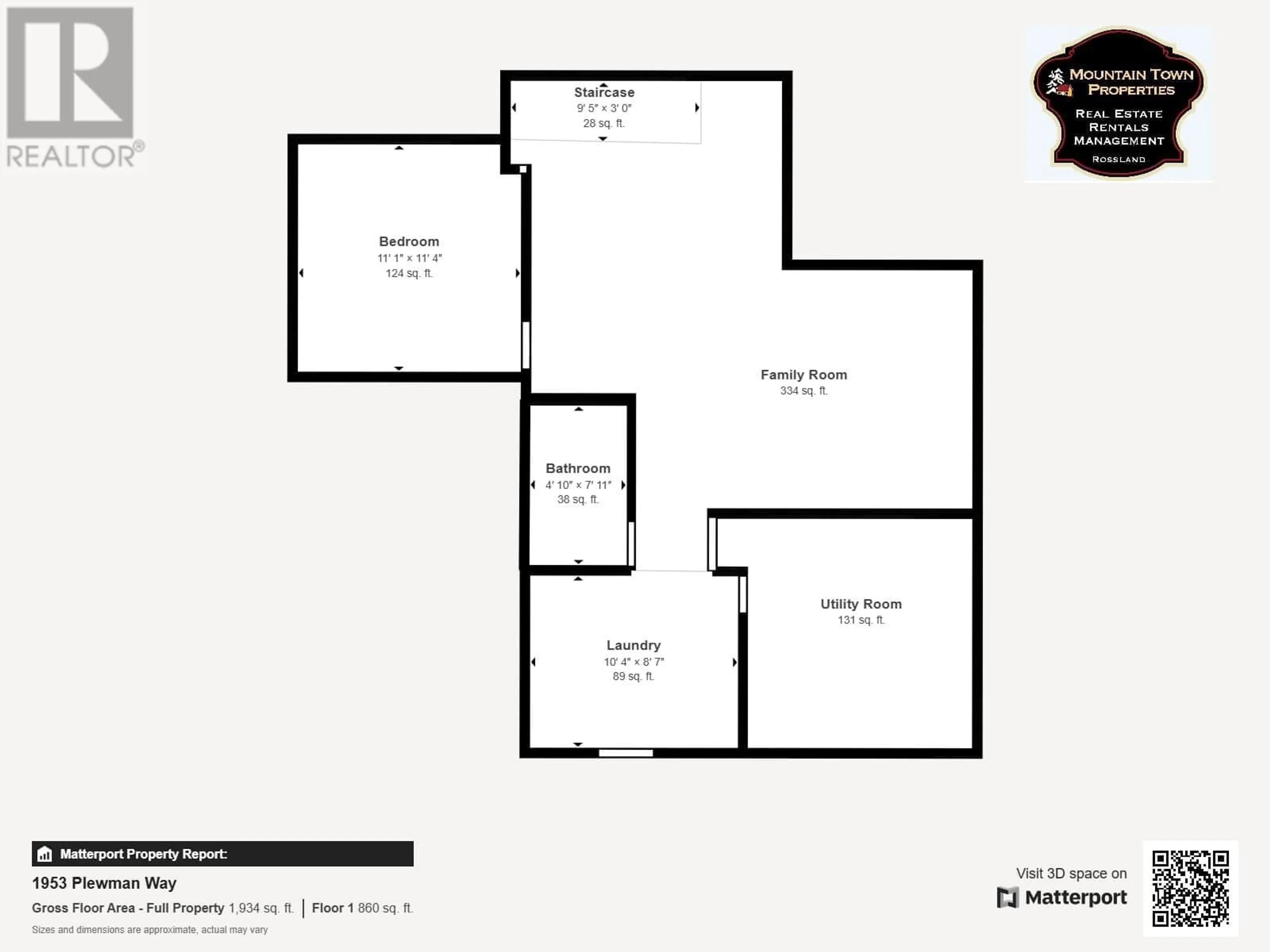 Floor plan for 1953 PLEWMAN WAY, Rossland British Columbia V0G1Y0