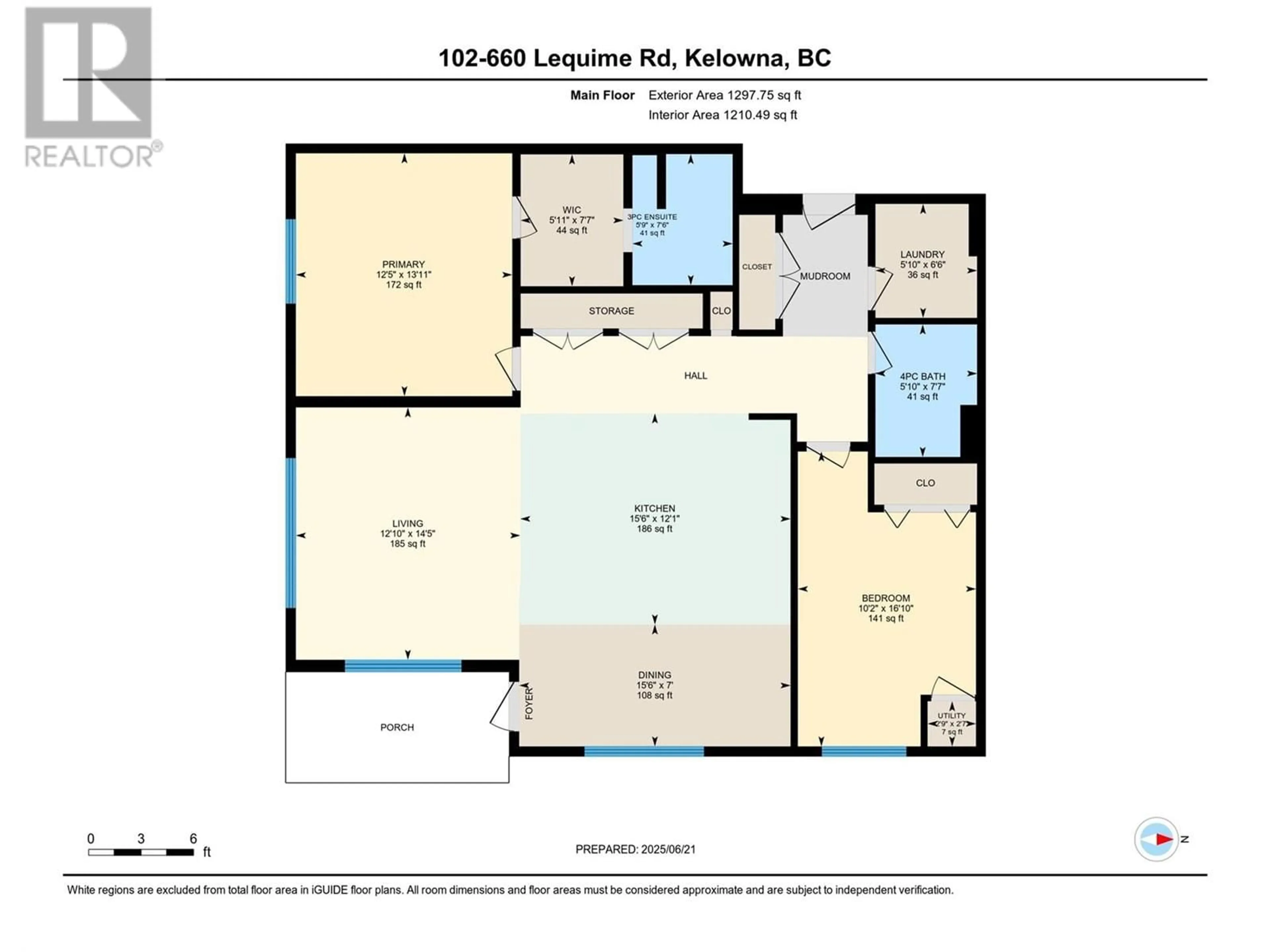 Floor plan for 102 - 660 LEQUIME ROAD, Kelowna British Columbia V1W1A4