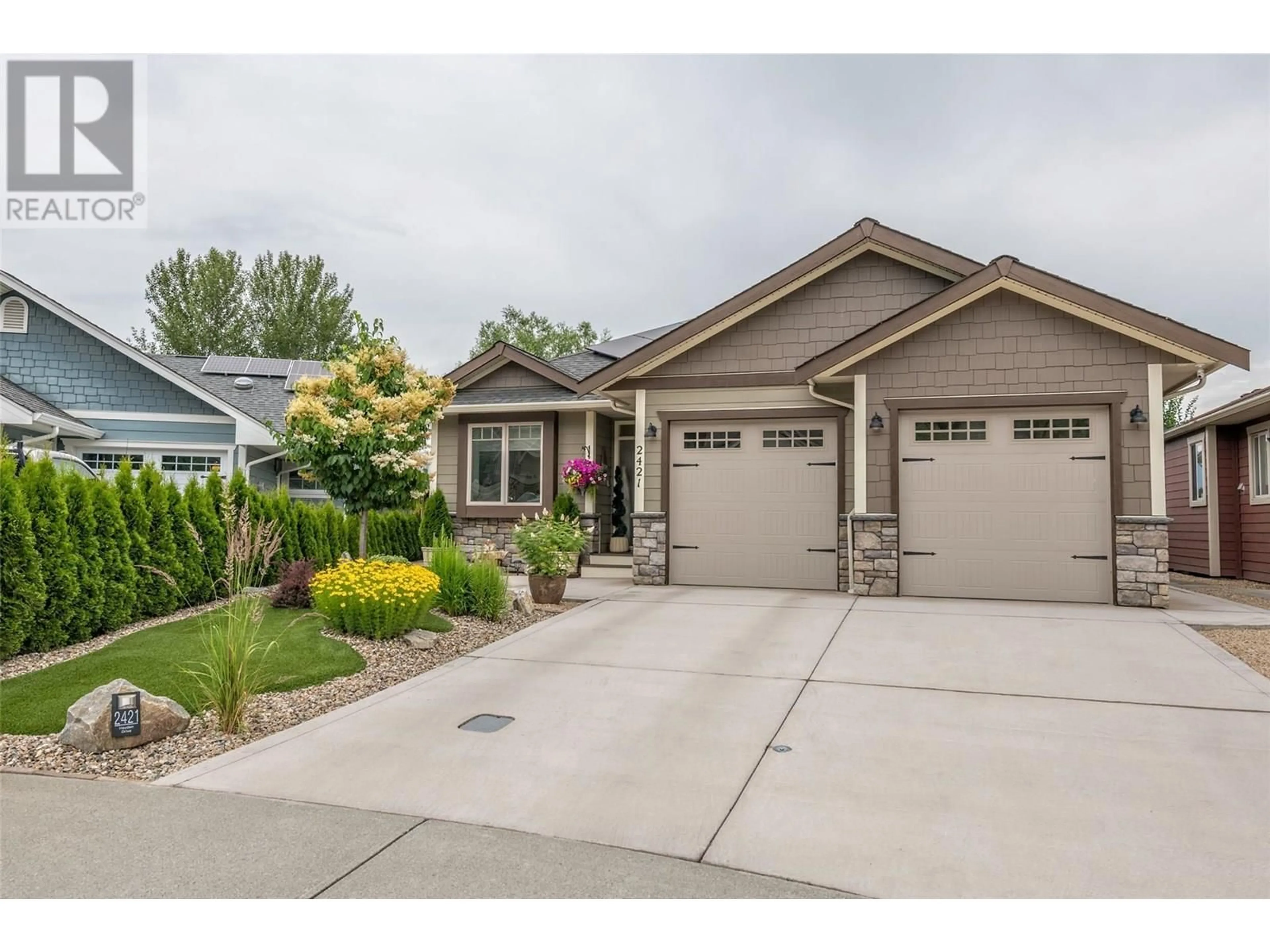 Home with vinyl exterior material, street for 2421 HAYDEN DRIVE, Armstrong British Columbia V4Y0A5