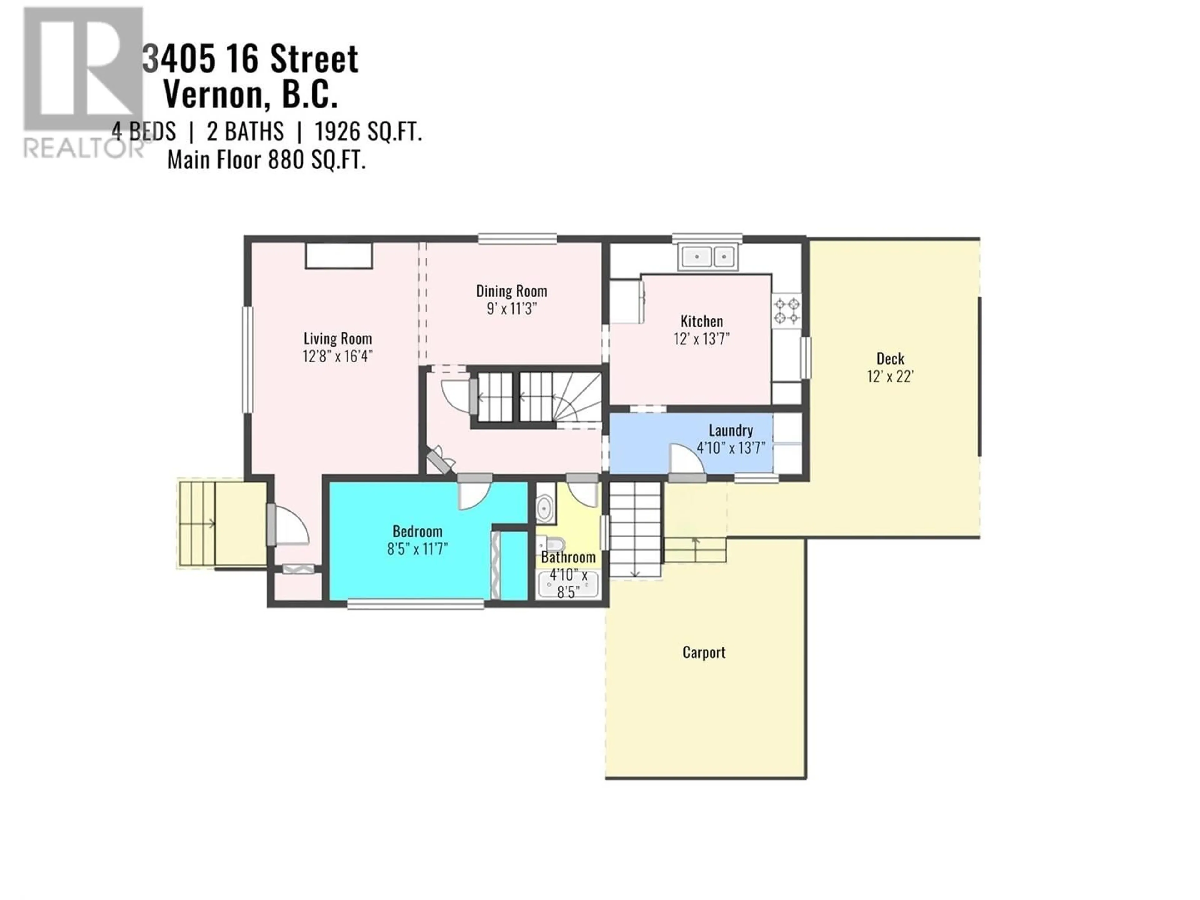 Floor plan for 3405 16 STREET, Vernon British Columbia V1T3X5