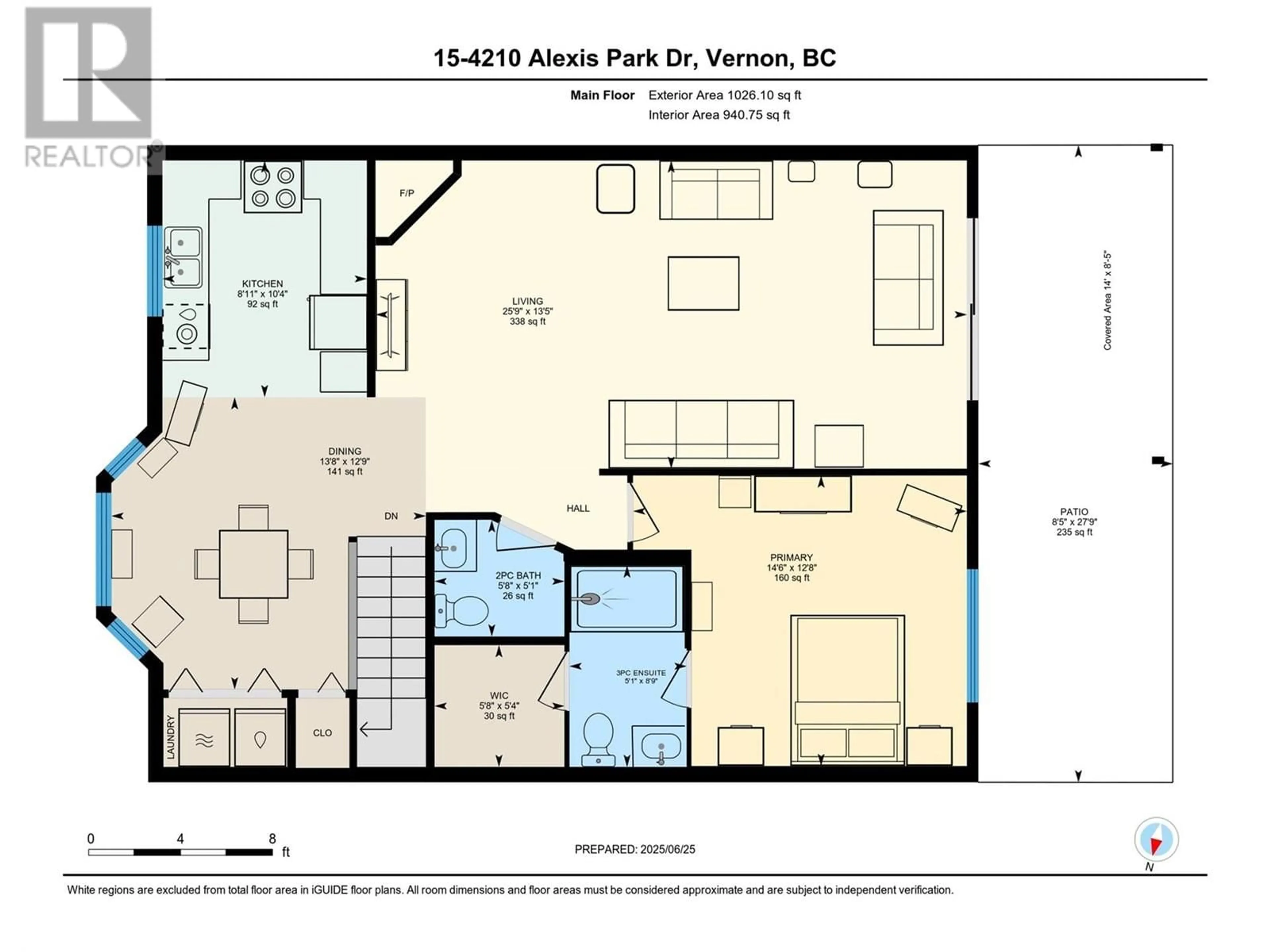 Floor plan for 15 - 4210 ALEXIS PARK DRIVE, Vernon British Columbia V1T6H3