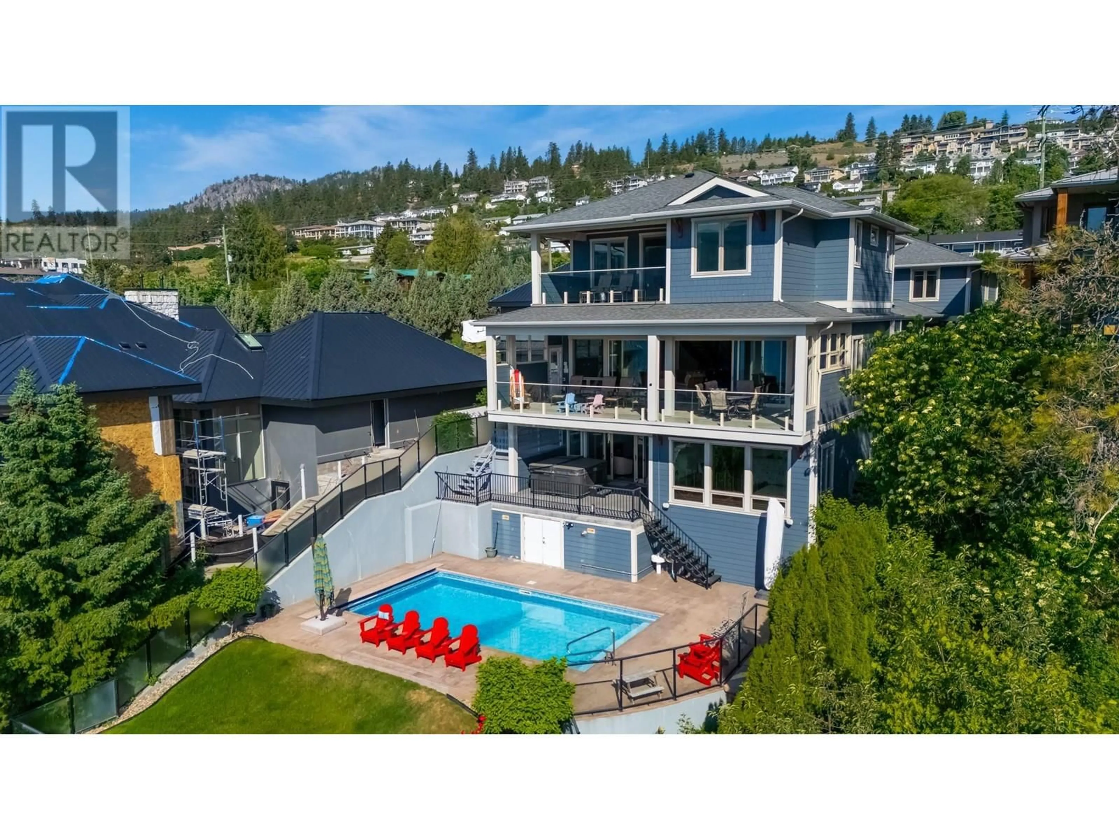 A pic from outside/outdoor area/front of a property/back of a property/a pic from drone, water/lake/river/ocean view for 5251 BUCHANAN ROAD, Peachland British Columbia V0H1X1