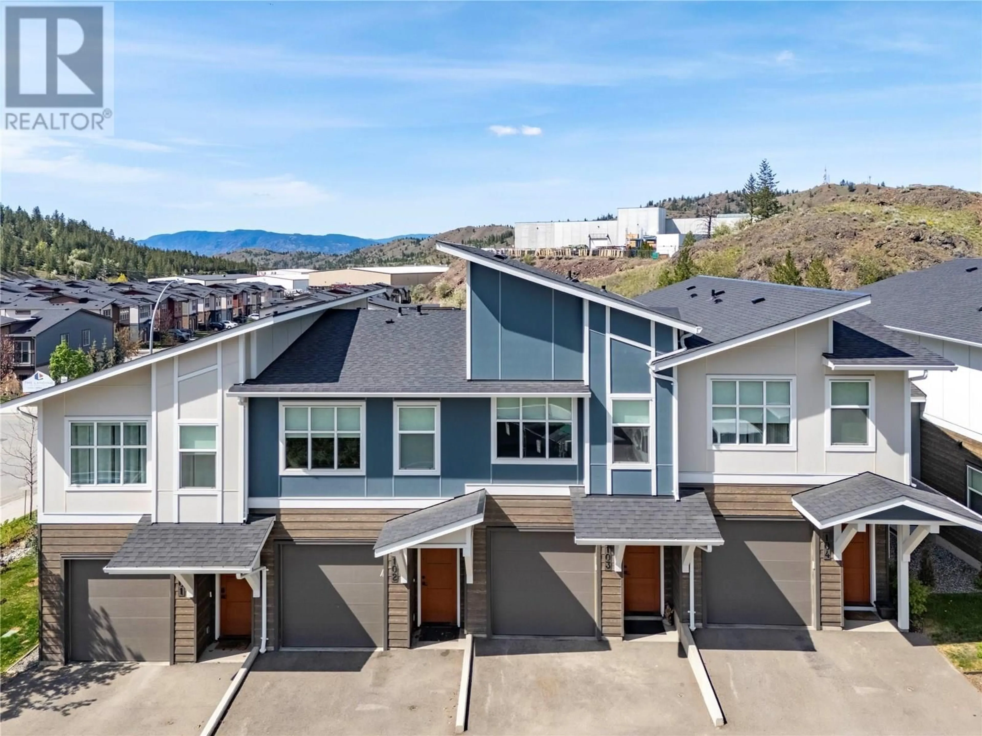 A pic from outside/outdoor area/front of a property/back of a property/a pic from drone, mountain view for 103 - 1701 FOXTAIL DRIVE, Kamloops British Columbia V1S0E9