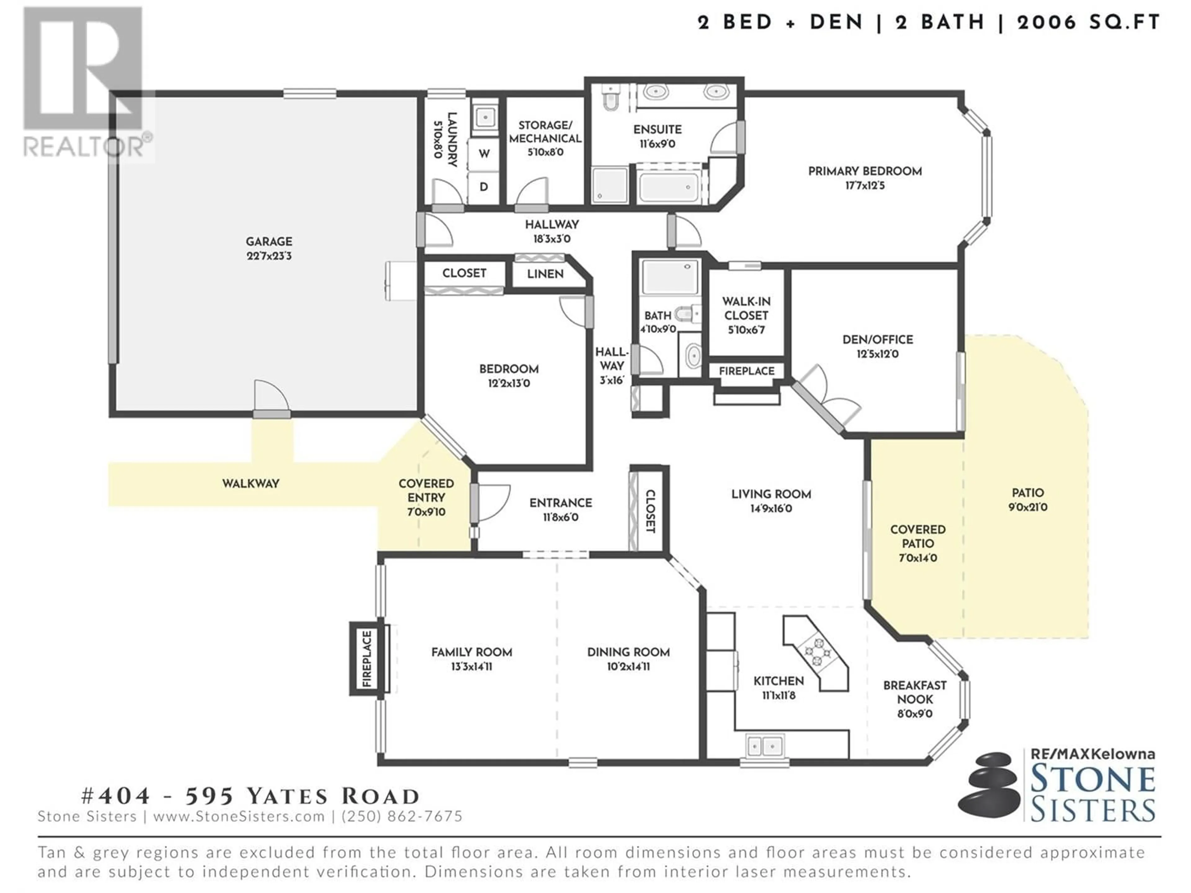 Floor plan for 404 - 595 YATES ROAD, Kelowna British Columbia V1V1P8