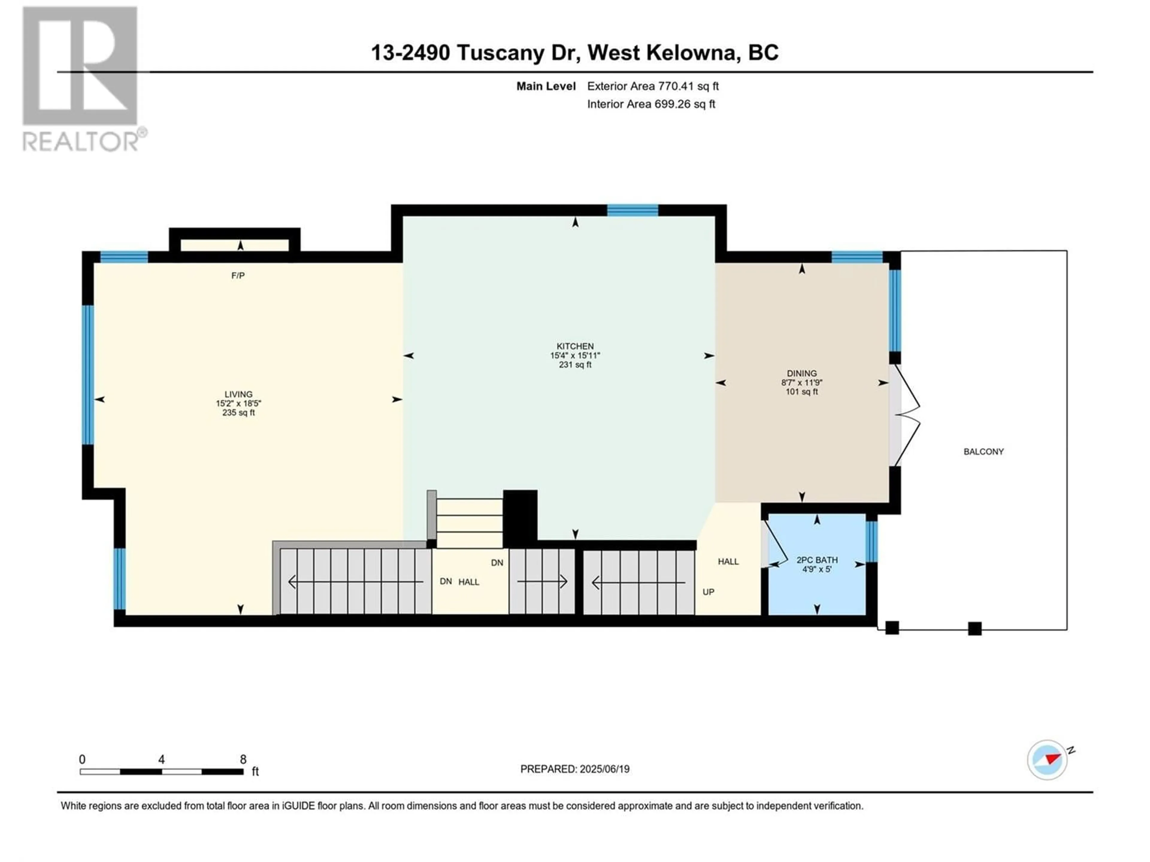 Floor plan for 13 - 2490 TUSCANY DRIVE, West Kelowna British Columbia V4T2X6