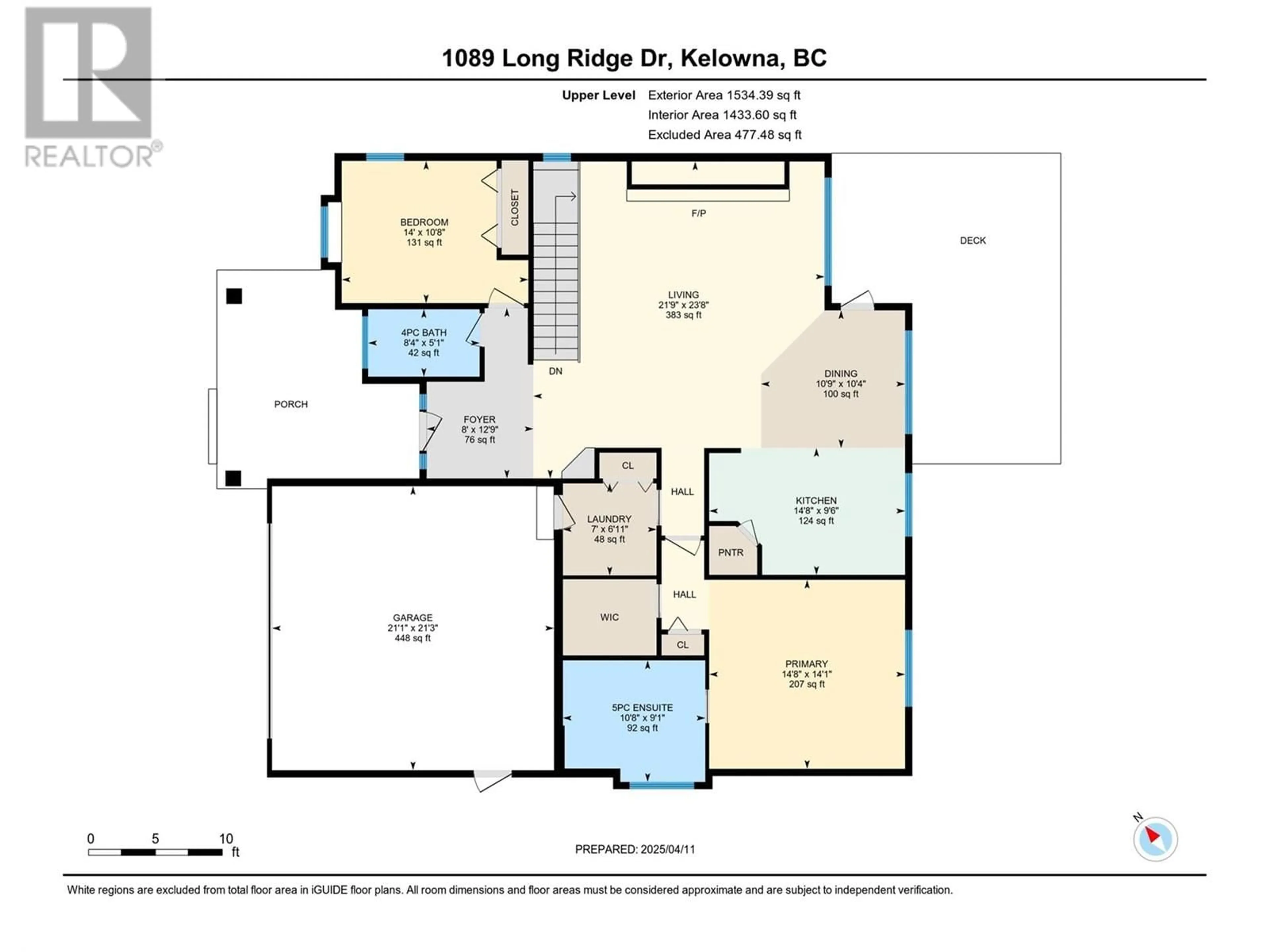 Floor plan for 1089 LONG RIDGE DRIVE, Kelowna British Columbia V1V2W9