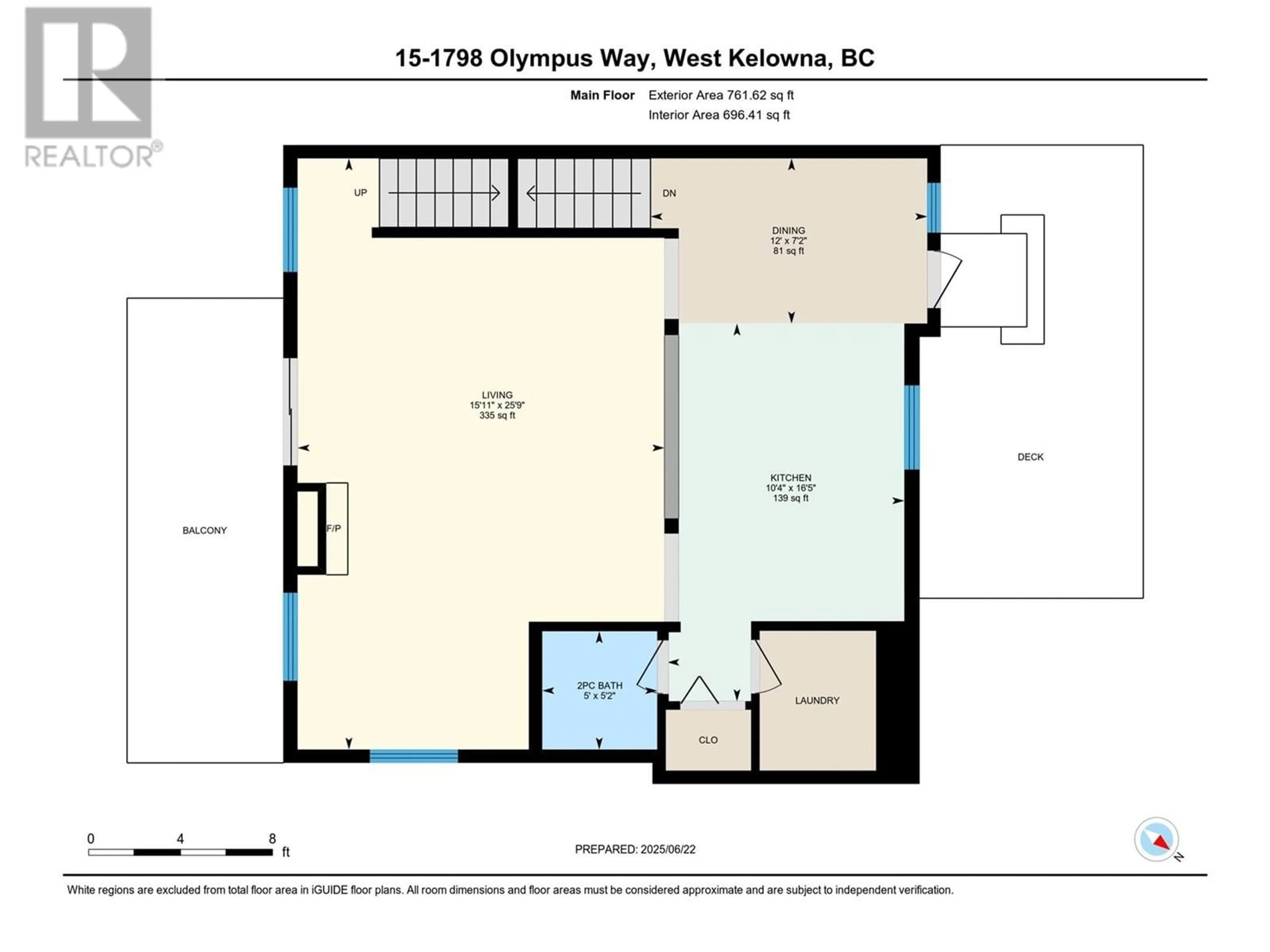 Floor plan for 15 - 1798 OLYMPUS WAY, West Kelowna British Columbia V1Z4A6