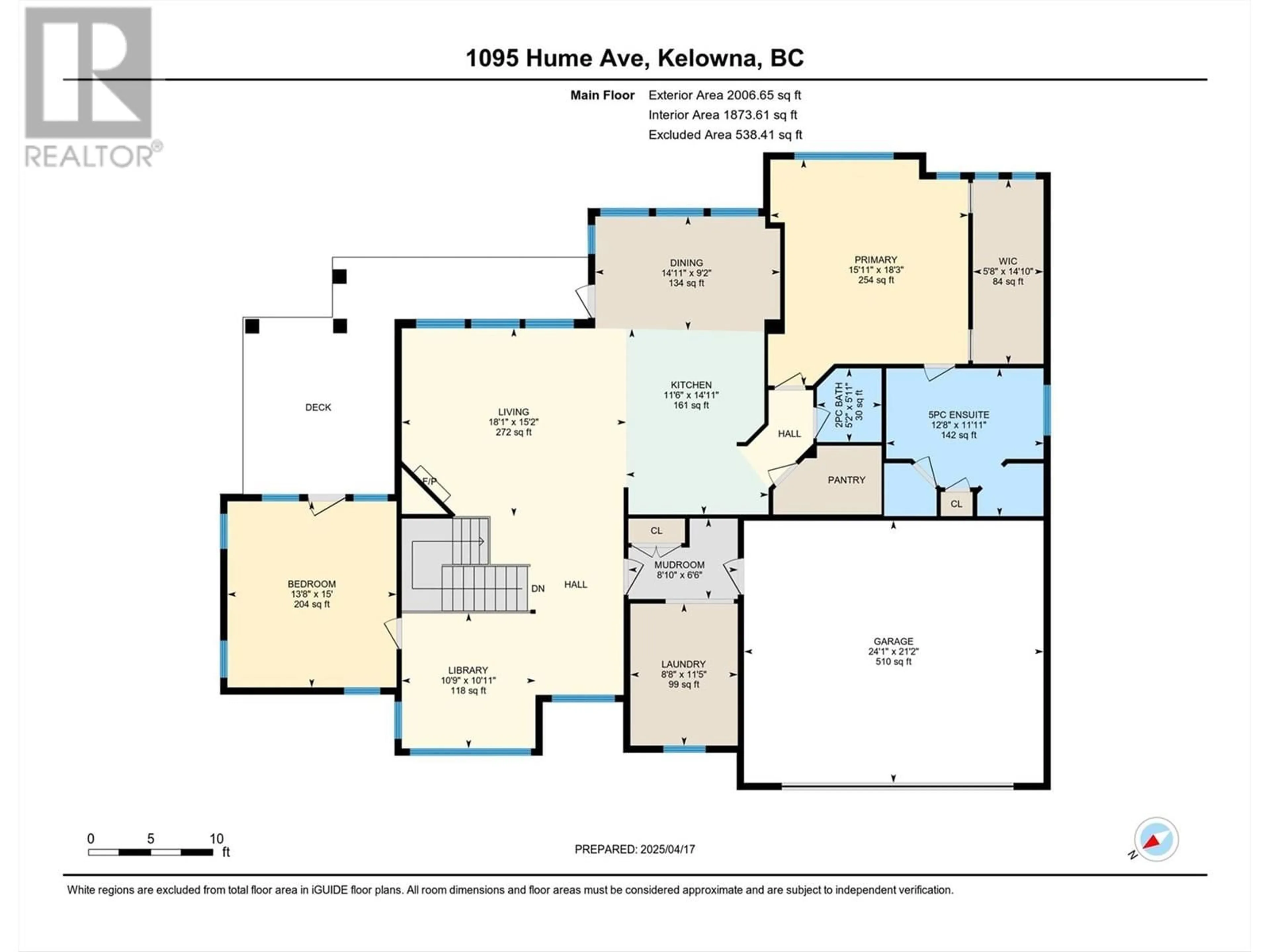 Floor plan for 1095 HUME AVENUE, Kelowna British Columbia V1P1P2