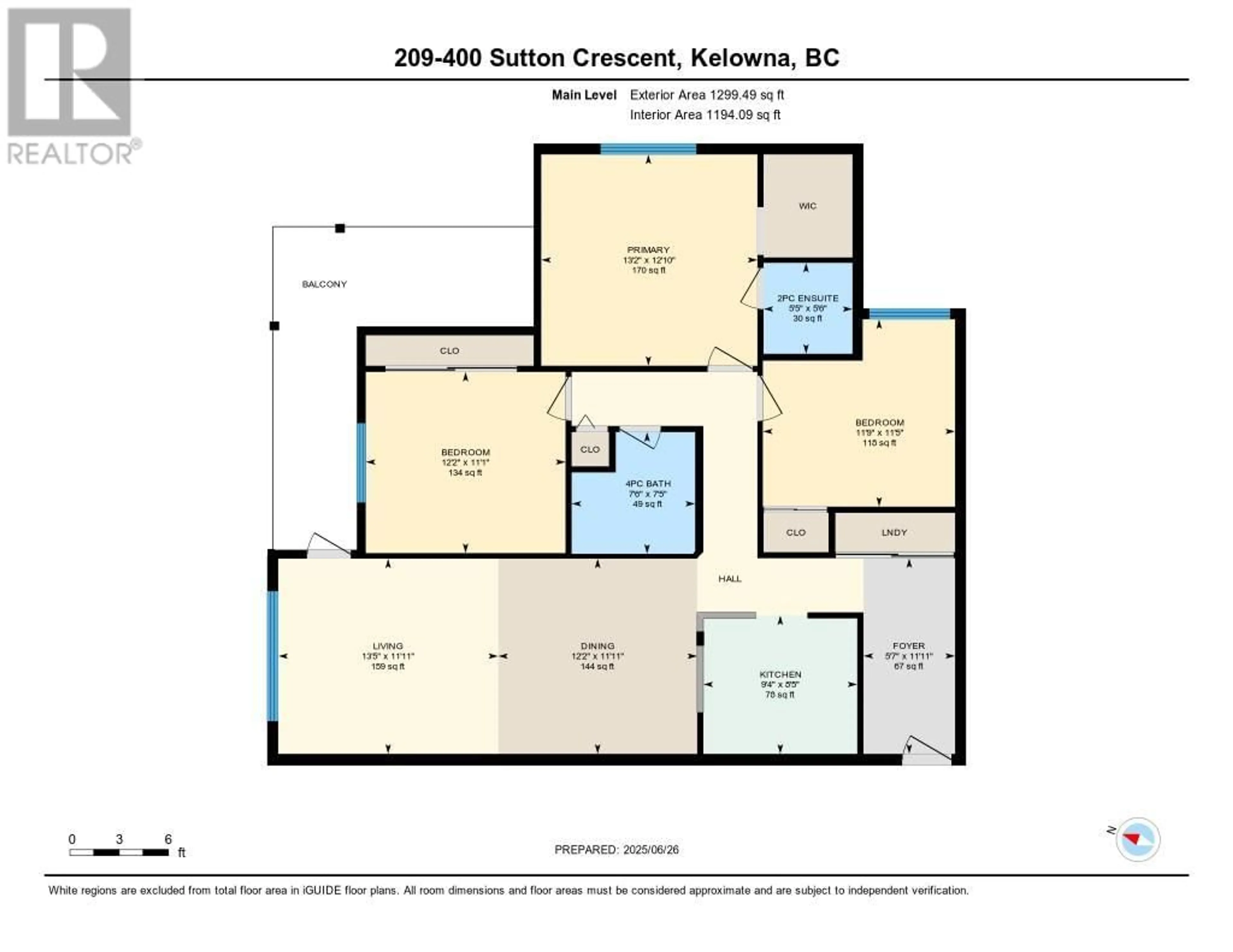 Floor plan for 209 - 400 SUTTON CRESCENT, Kelowna British Columbia V1Y1Y3
