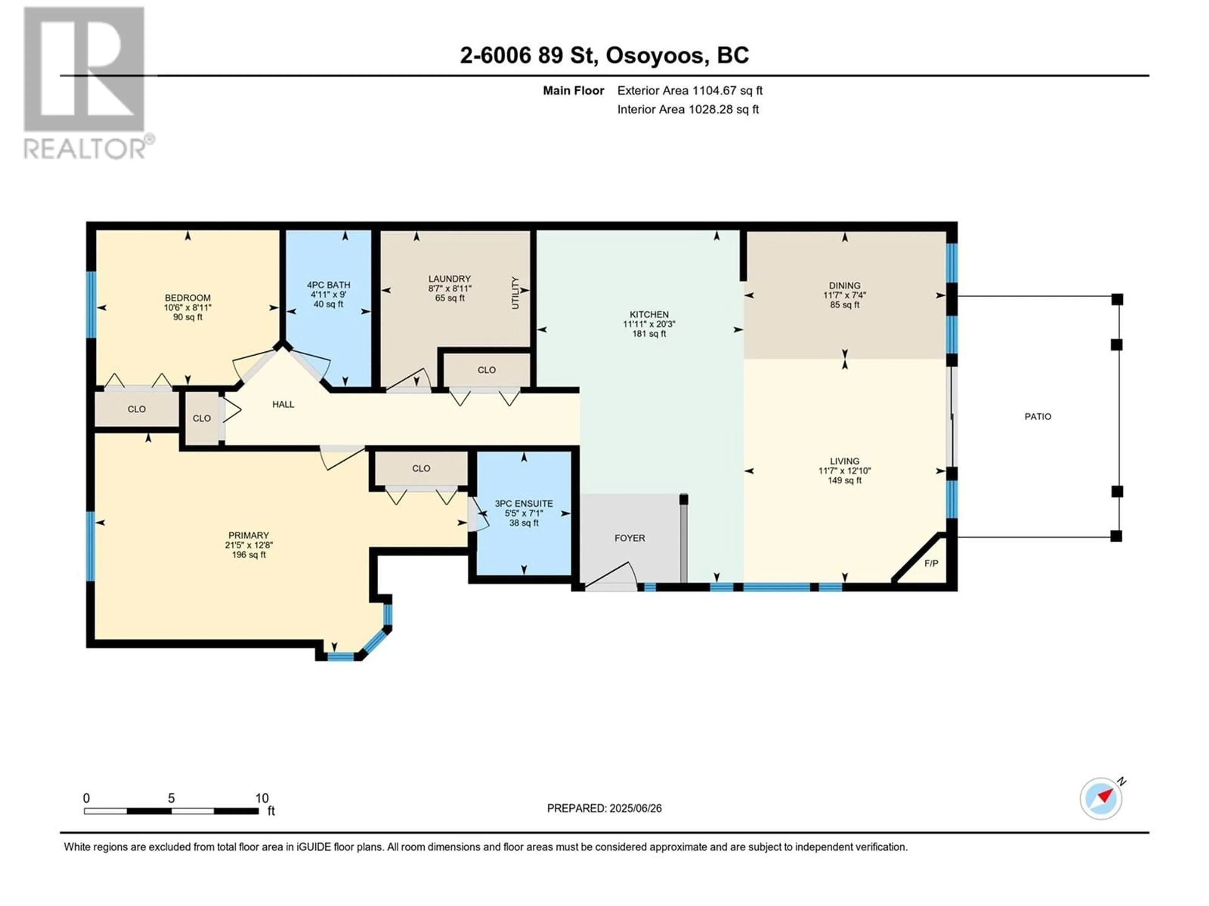 Floor plan for 2 - 6006 89TH STREET, Osoyoos British Columbia V0H1V1