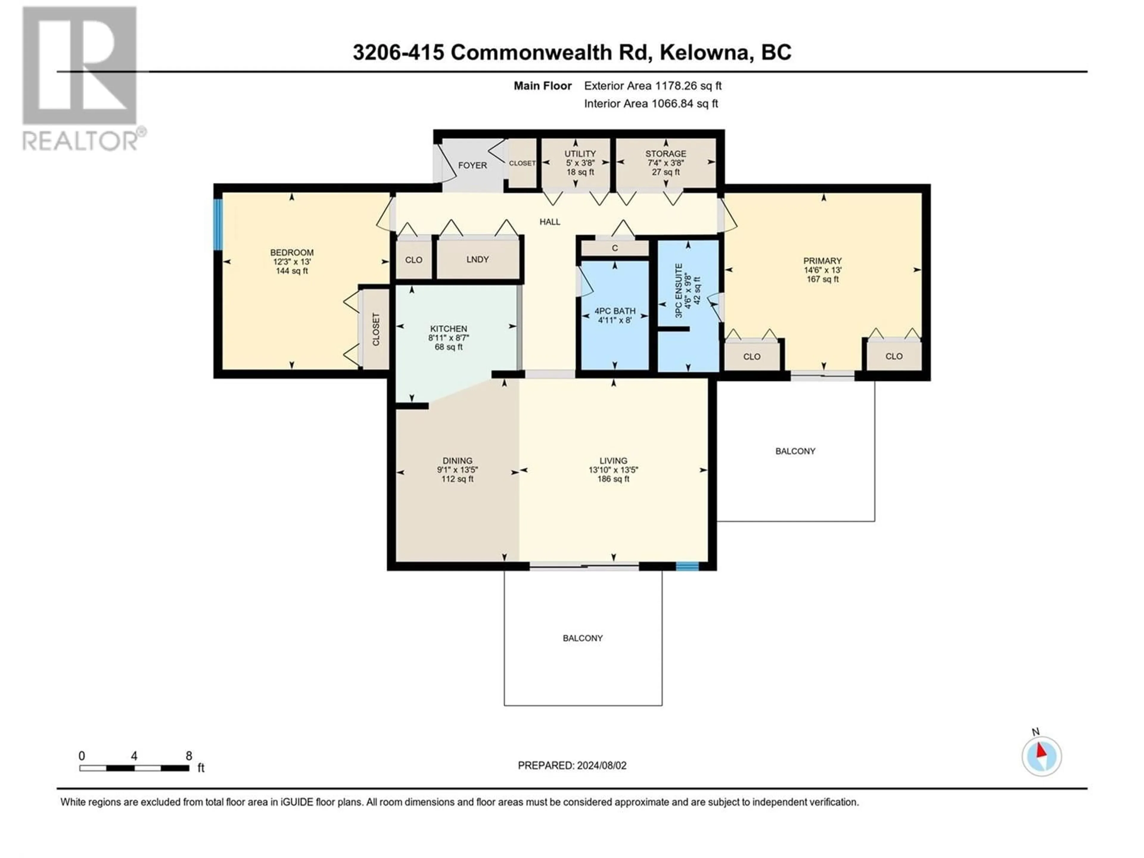 Floor plan for 3206 - 415 COMMONWEALTH ROAD, Kelowna British Columbia V4V2M4