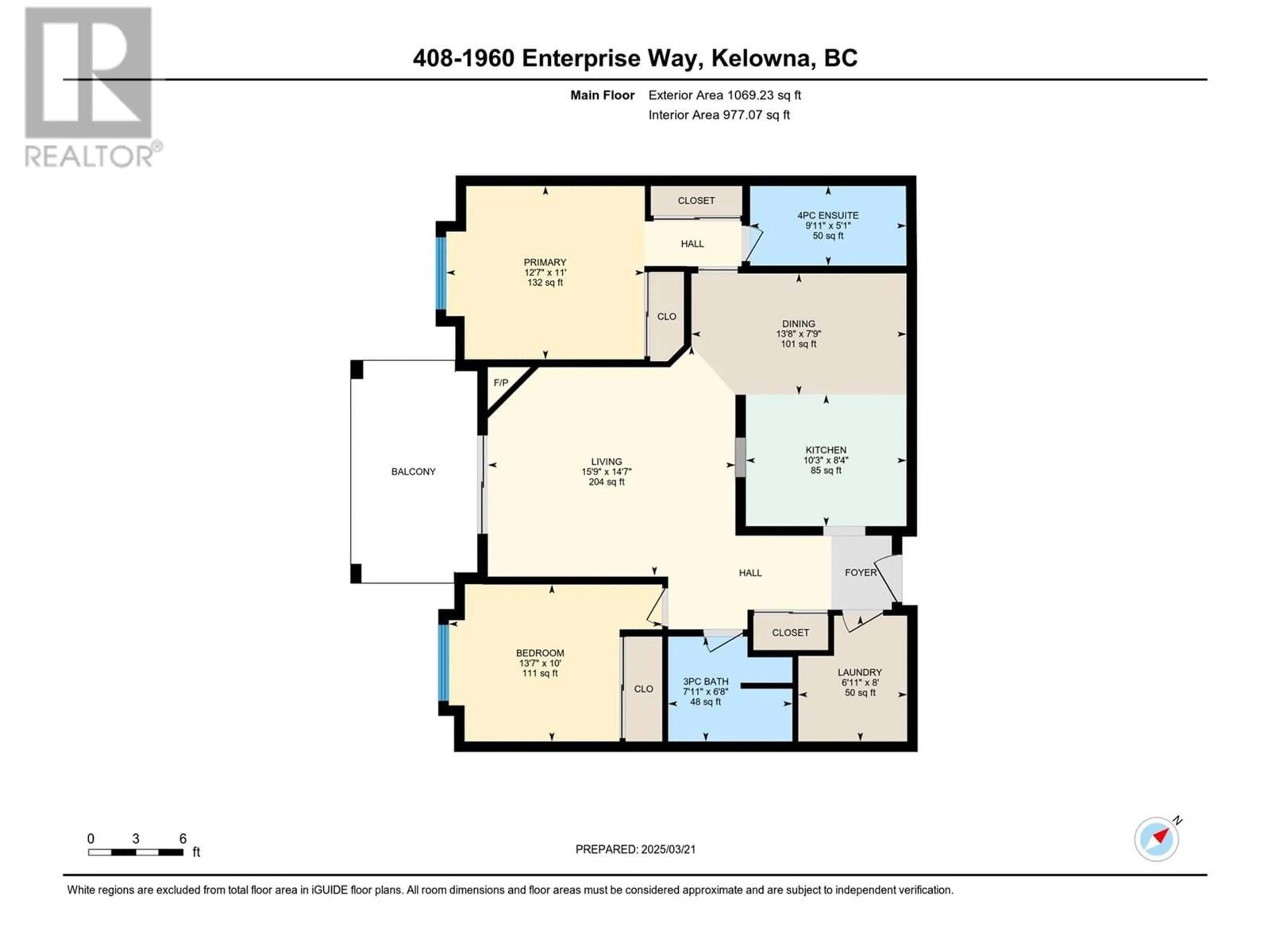 Floor plan for 408 - 1960 ENTERPRISE WAY, Kelowna British Columbia V1Y9S5