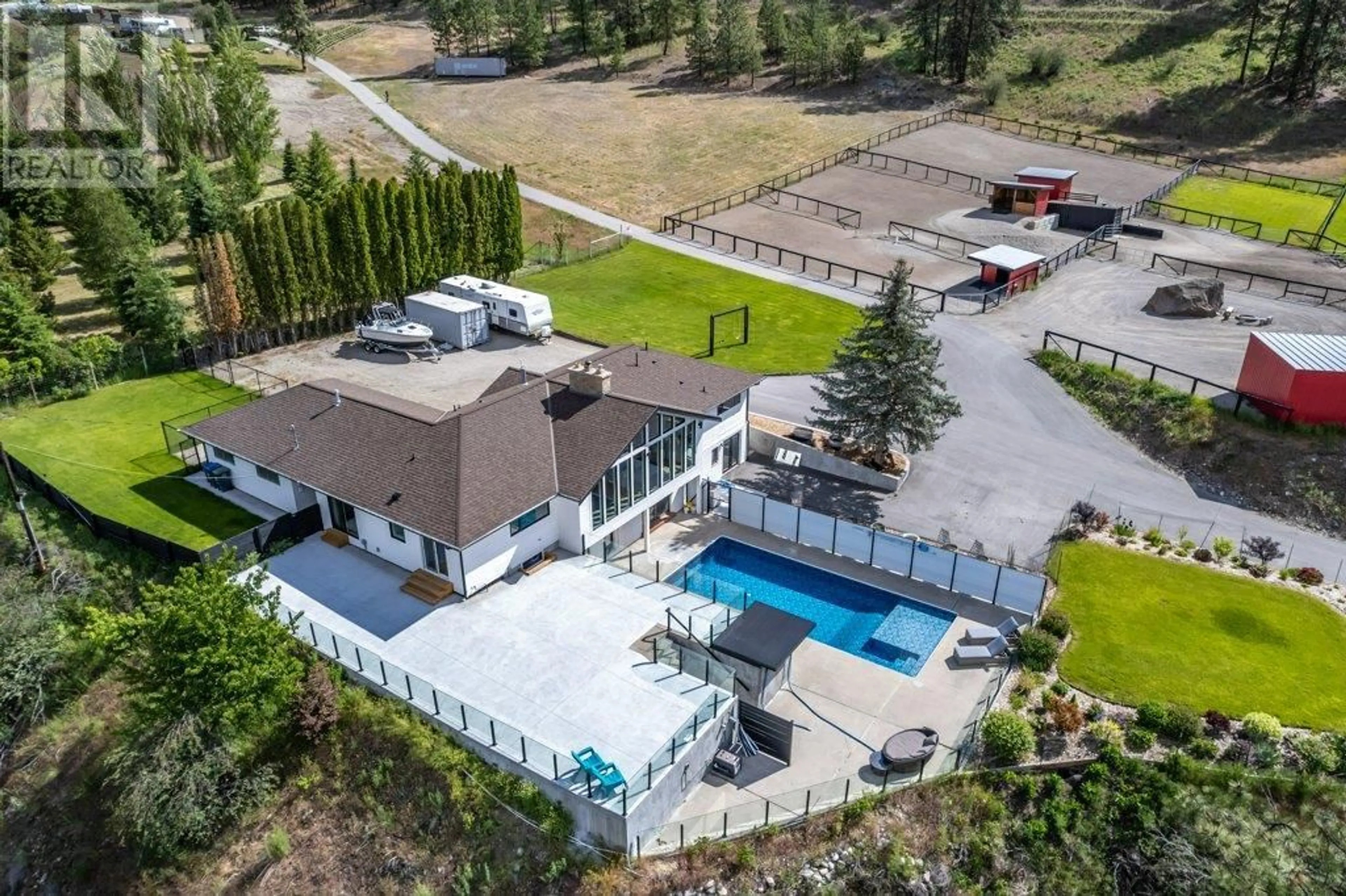 A pic from outside/outdoor area/front of a property/back of a property/a pic from drone, mountain view for 21815 GARNET VALLEY ROAD, Summerland British Columbia V0H1Z3