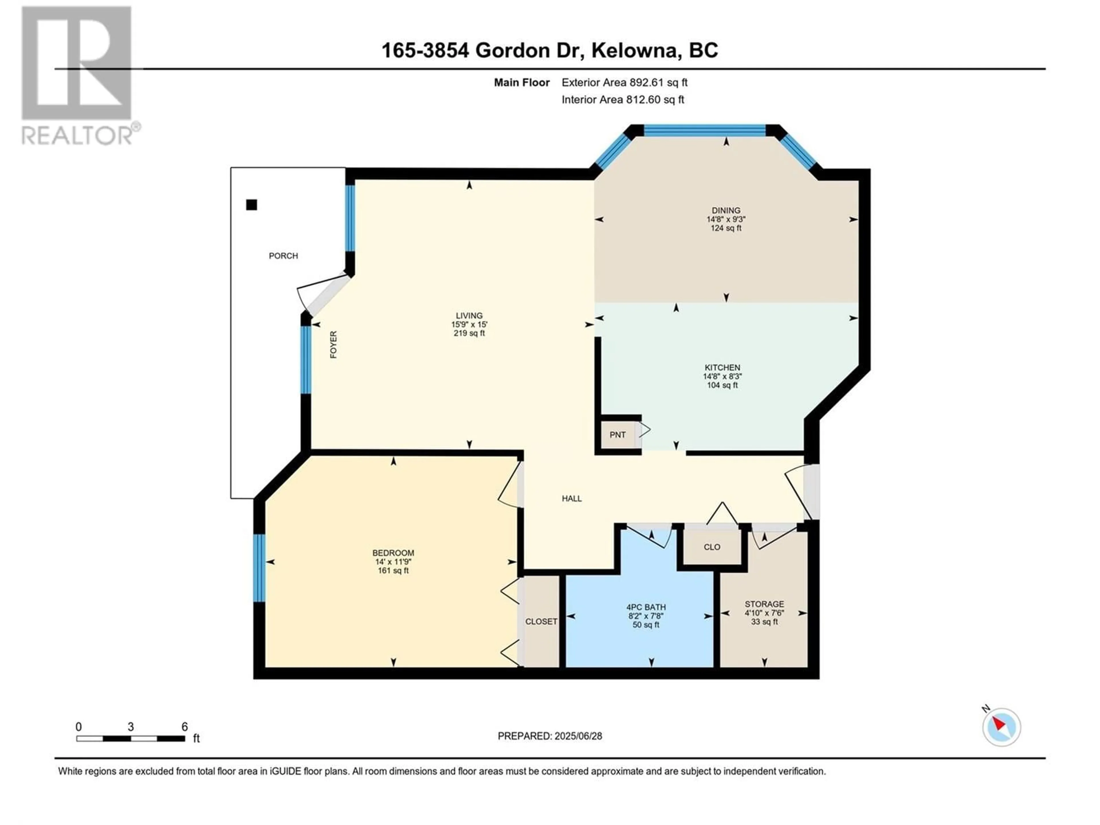 Floor plan for 165 - 3854 GORDON DRIVE, Kelowna British Columbia V1W3G4