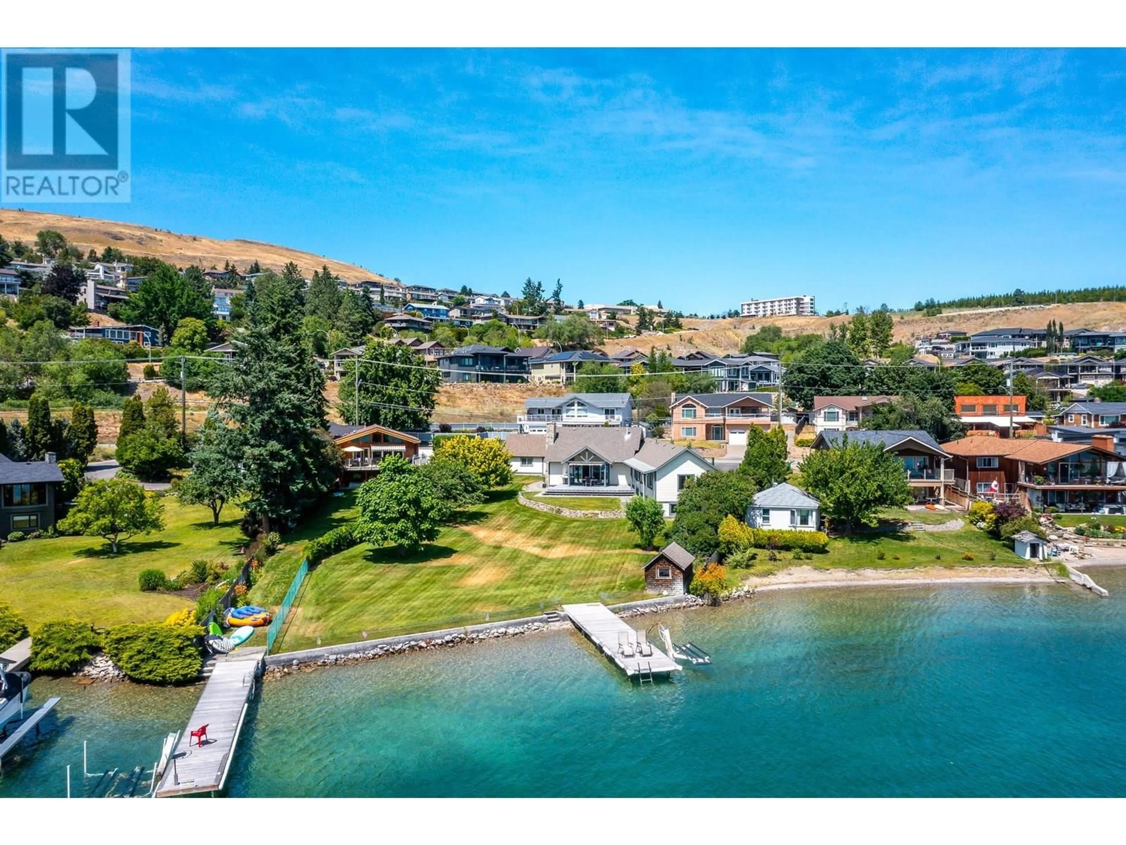 A pic from outside/outdoor area/front of a property/back of a property/a pic from drone, water/lake/river/ocean view for 13522 WESTKAL ROAD, Coldstream British Columbia V1B1Y5