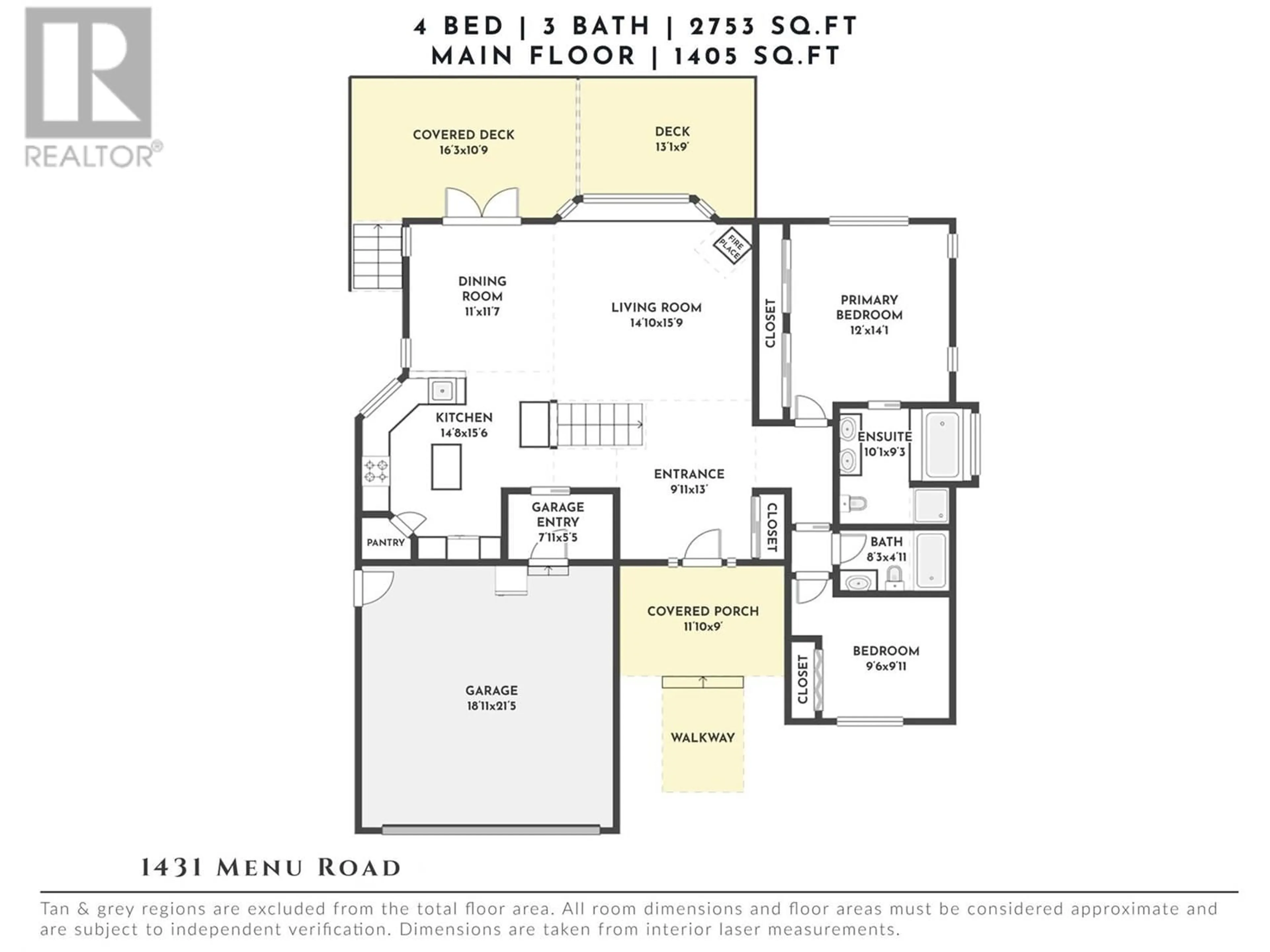 Floor plan for 1431 MENU ROAD, West Kelowna British Columbia V4T2R9