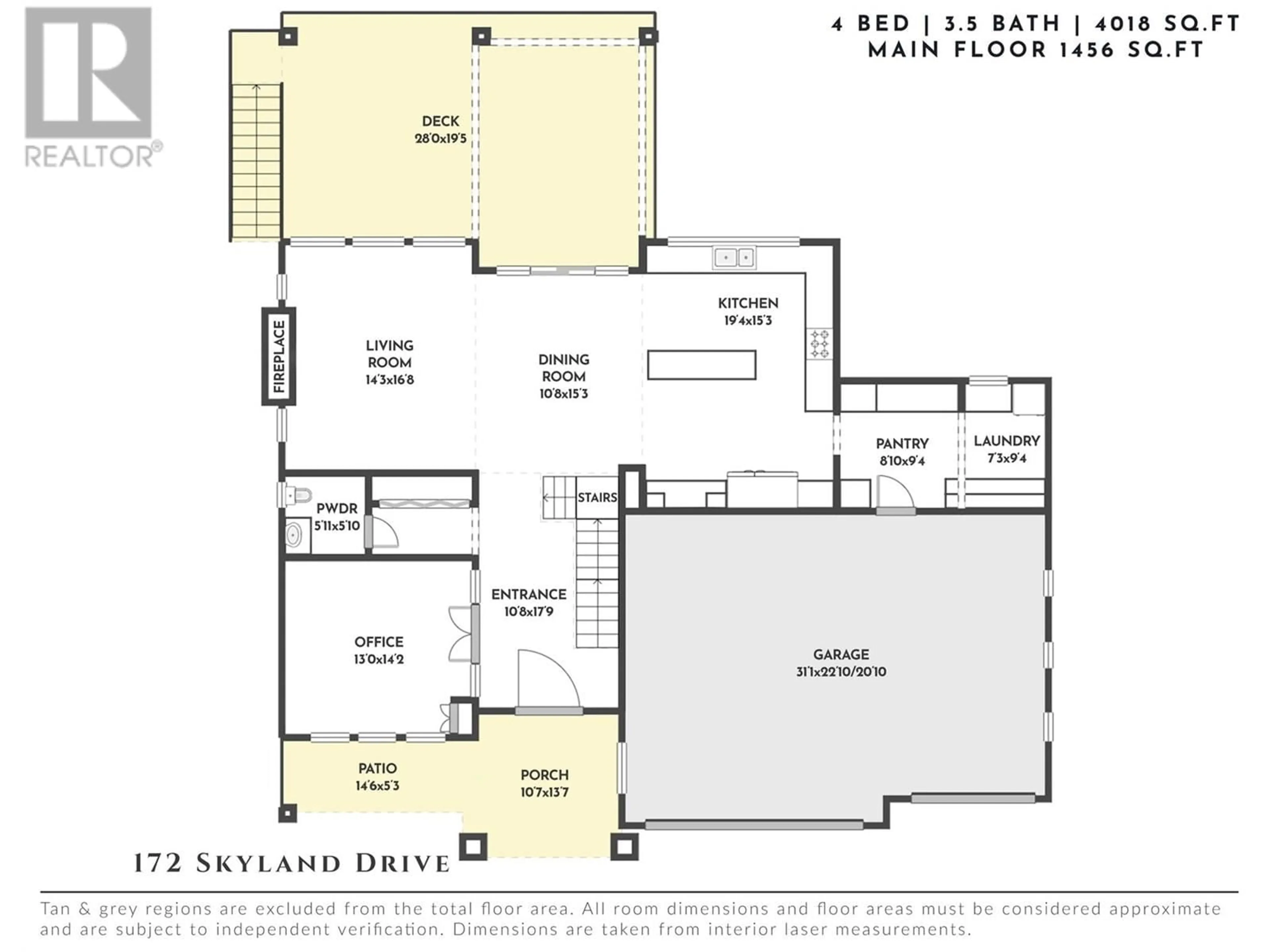Floor plan for 172 SKYLAND DRIVE, Kelowna British Columbia V1V3A1