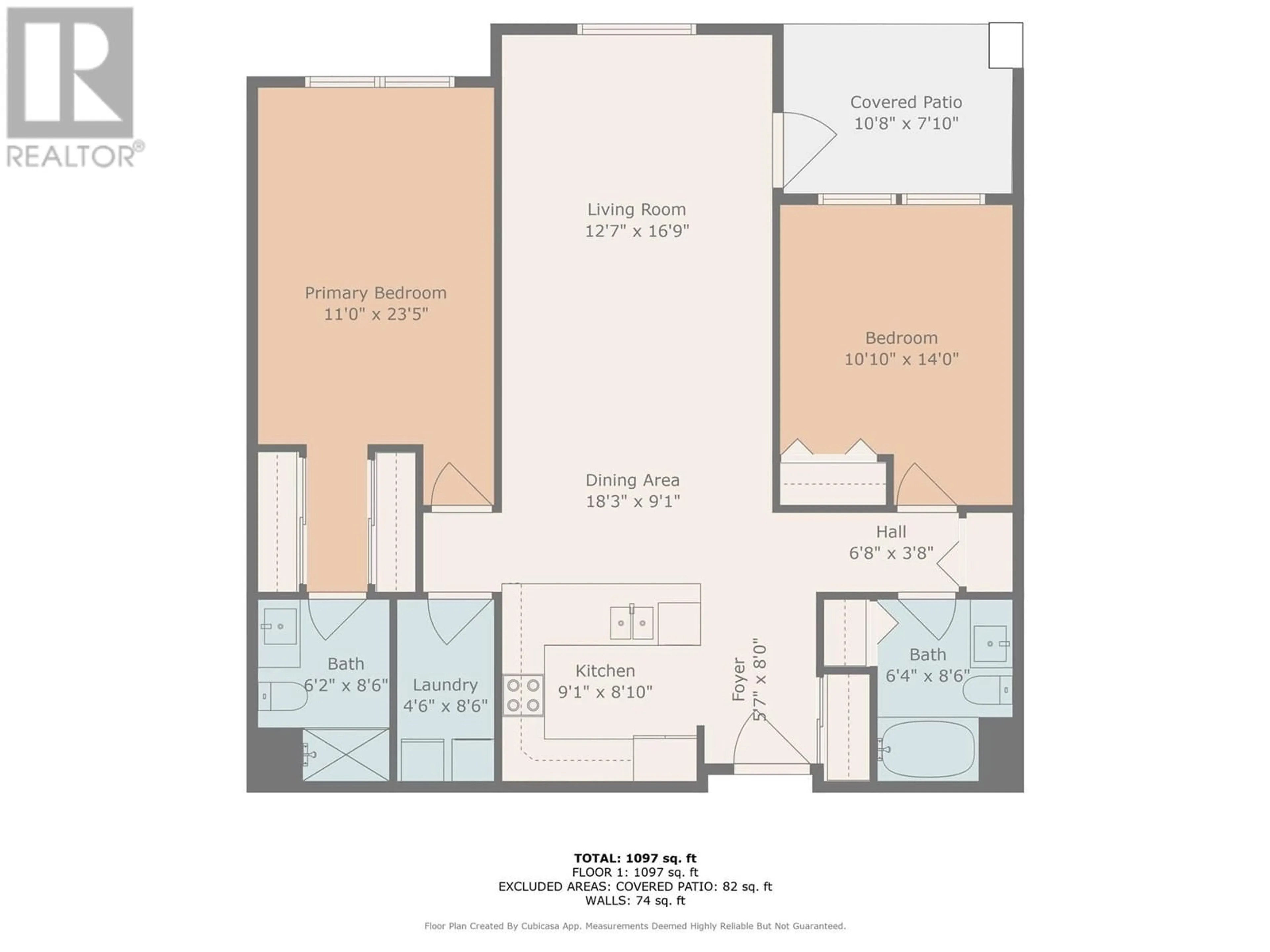 Floor plan for 109 - 3733 CASORSO ROAD, Kelowna British Columbia V1W5E3