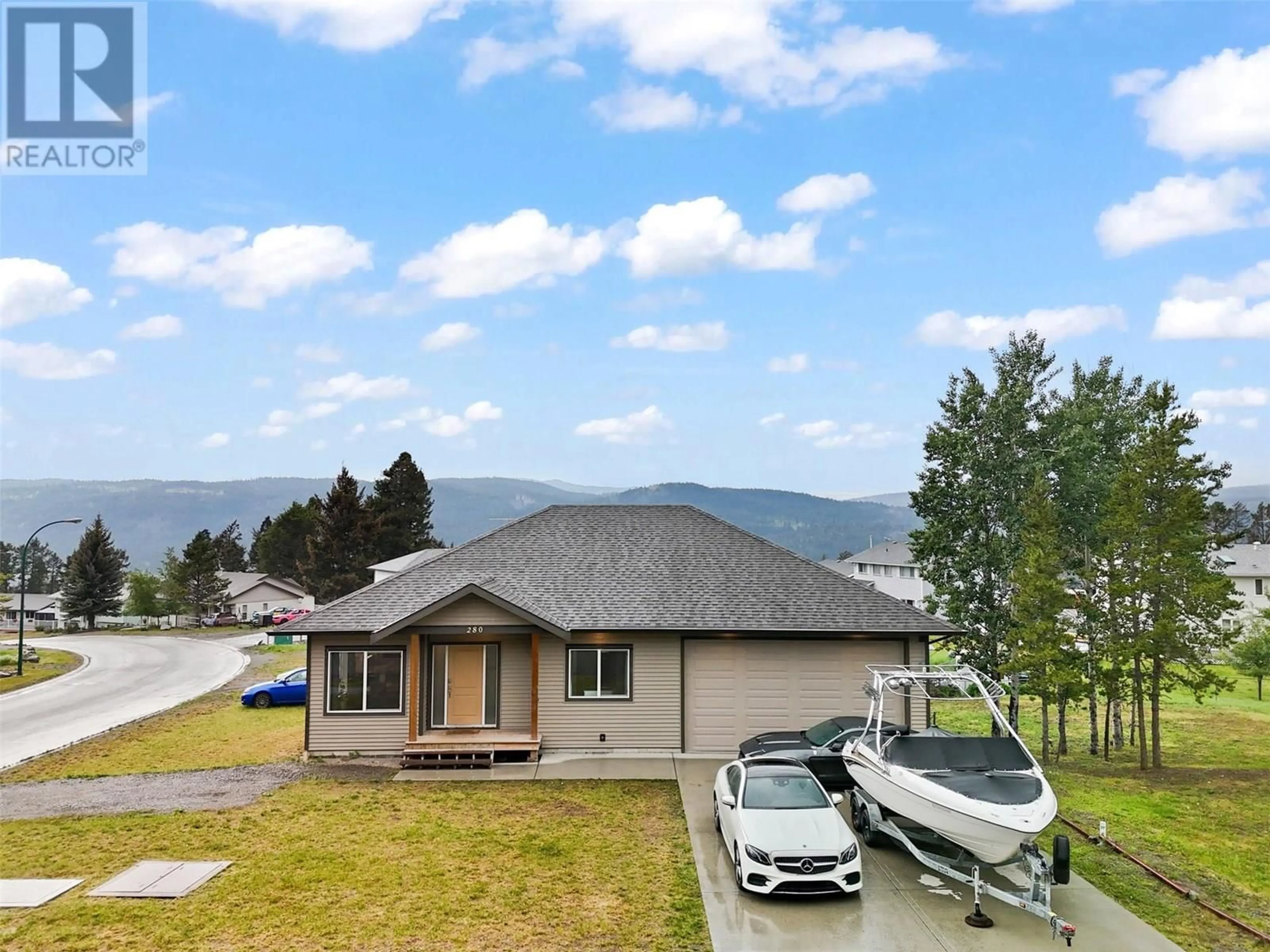 A pic from outside/outdoor area/front of a property/back of a property/a pic from drone, mountain view for 280 JASPER DRIVE, Logan Lake British Columbia V0K1W0