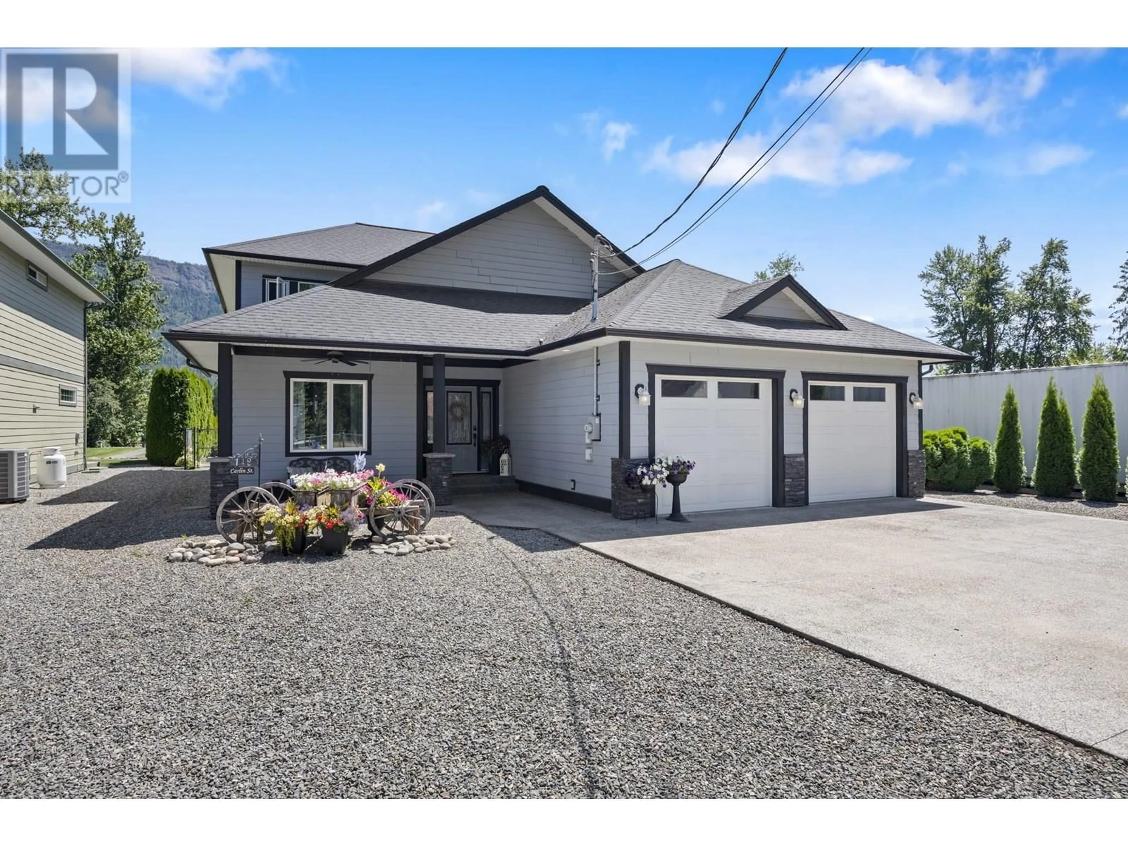 Home with vinyl exterior material, street for 142 CARLIN STREET, Grindrod British Columbia V0E1Y0