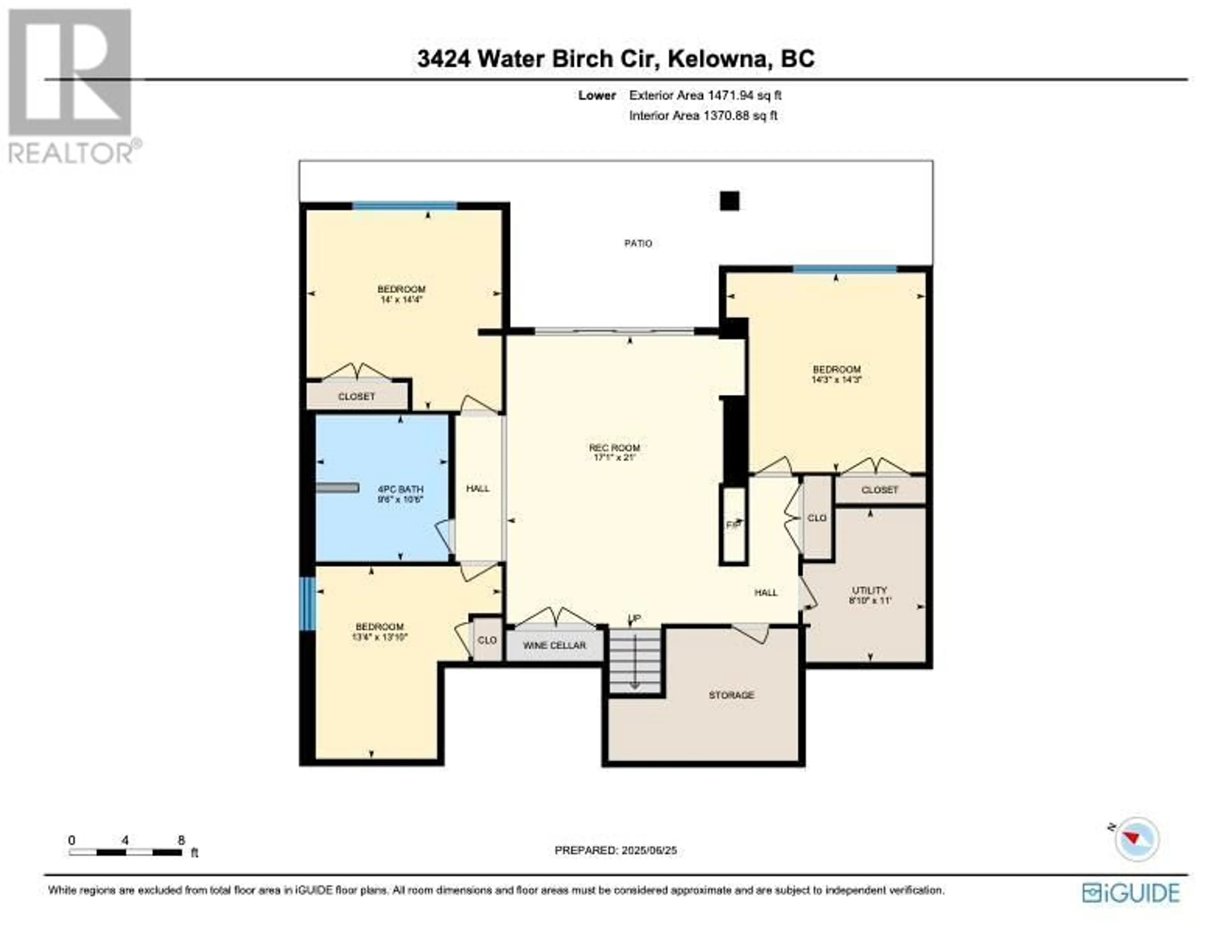 Floor plan for 3424 WATER BIRCH CIRCLE, Kelowna British Columbia V1V3G1