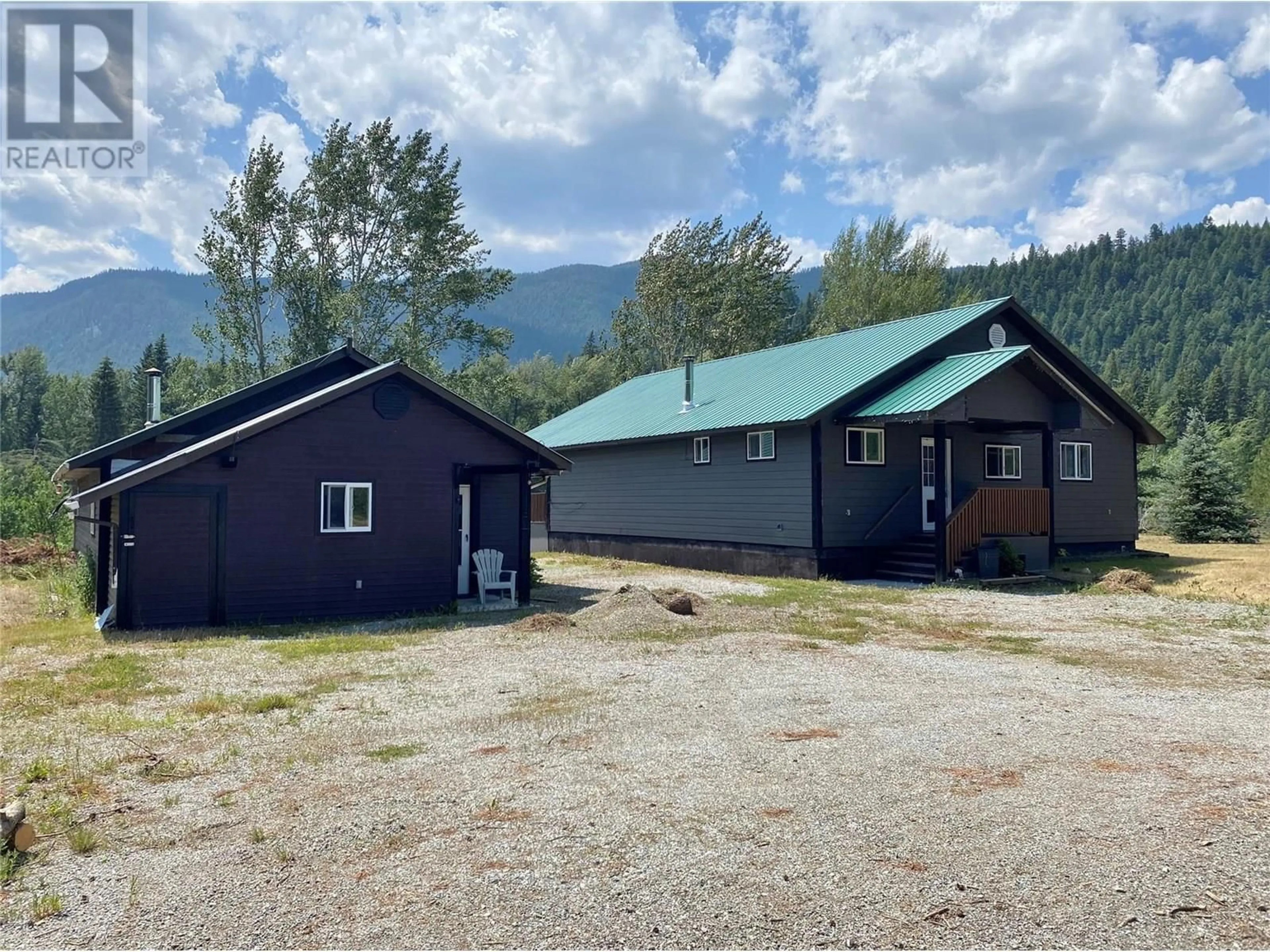 A pic from outside/outdoor area/front of a property/back of a property/a pic from drone, mountain view for 5325 HIGHWAY 33 HIGHWAY, Beaverdell British Columbia V0H1A0