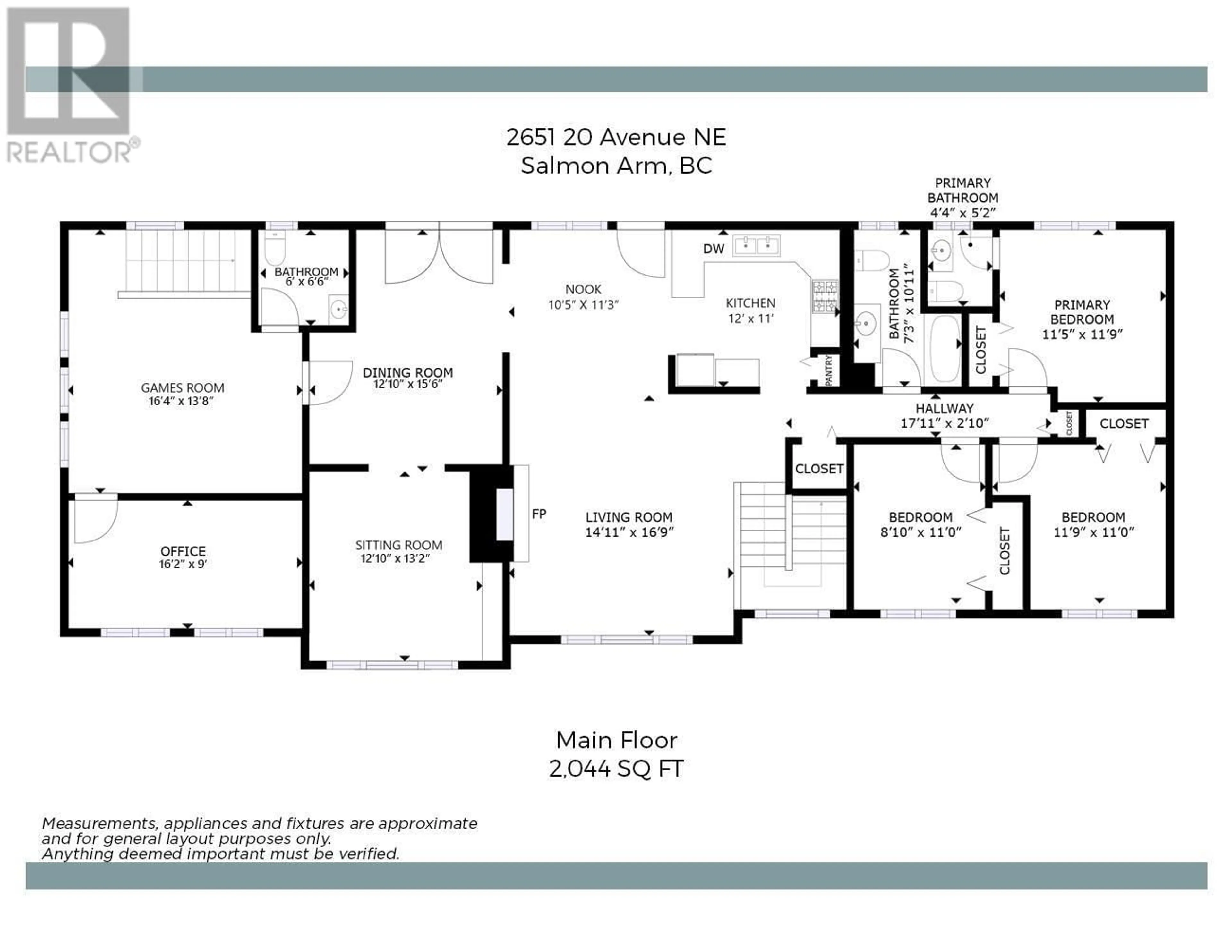 Floor plan for 2651 20 AVENUE NORTHEAST, Salmon Arm British Columbia V1E3G5