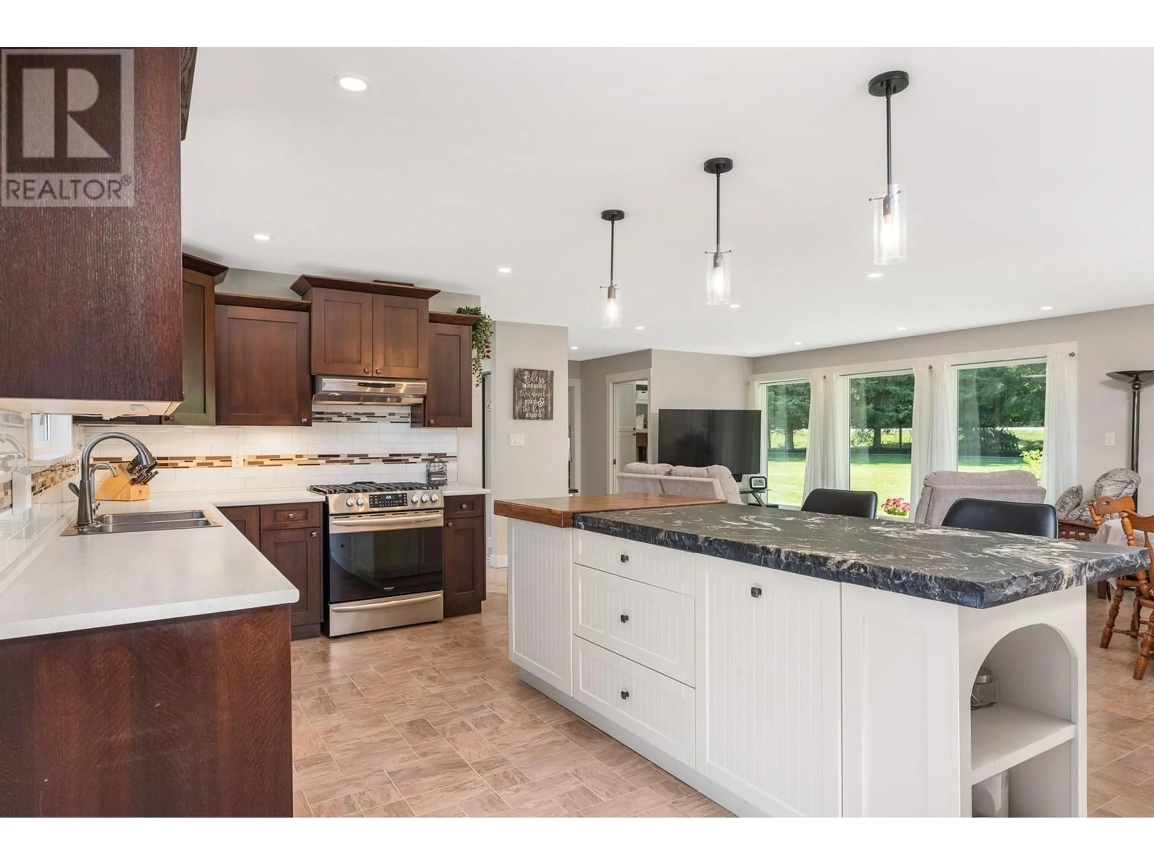 Open concept kitchen, ceramic/tile floor for 1617 EAGLE ROCK ROAD, Armstrong British Columbia V4Y0R3
