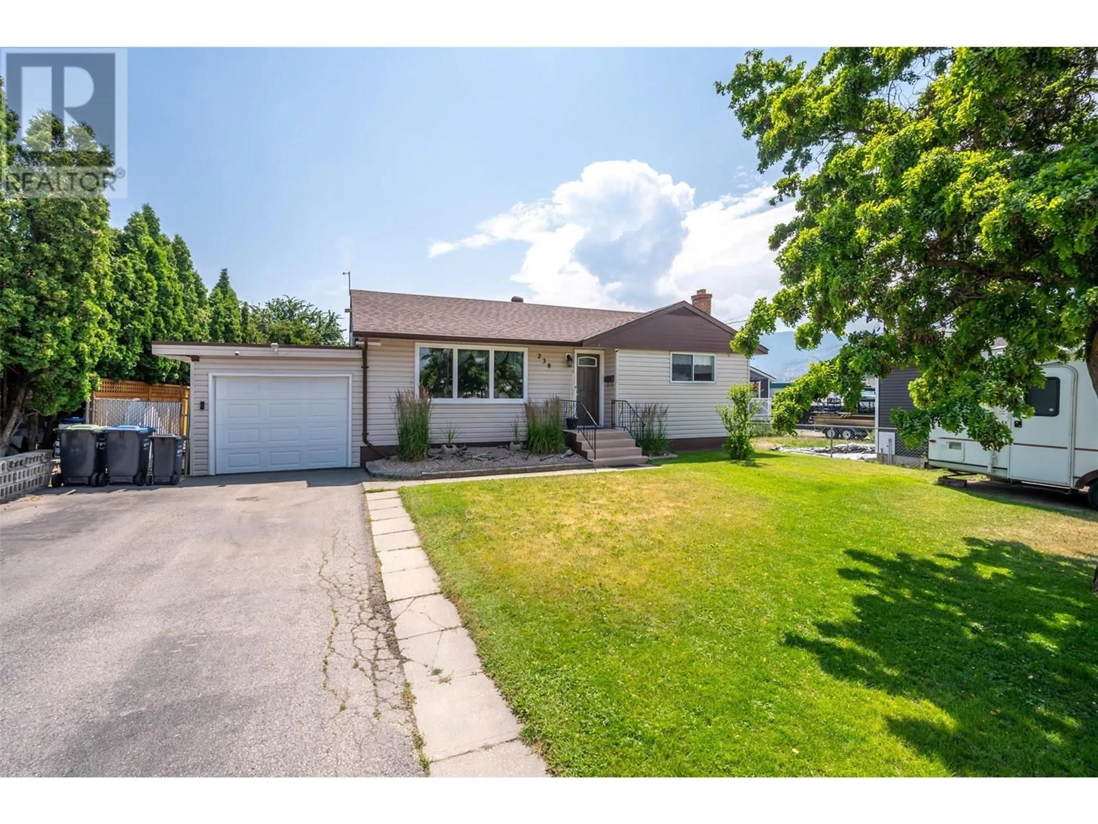 A pic from outside/outdoor area/front of a property/back of a property/a pic from drone, street for 238 HUTH AVENUE, Penticton British Columbia V2A3A2