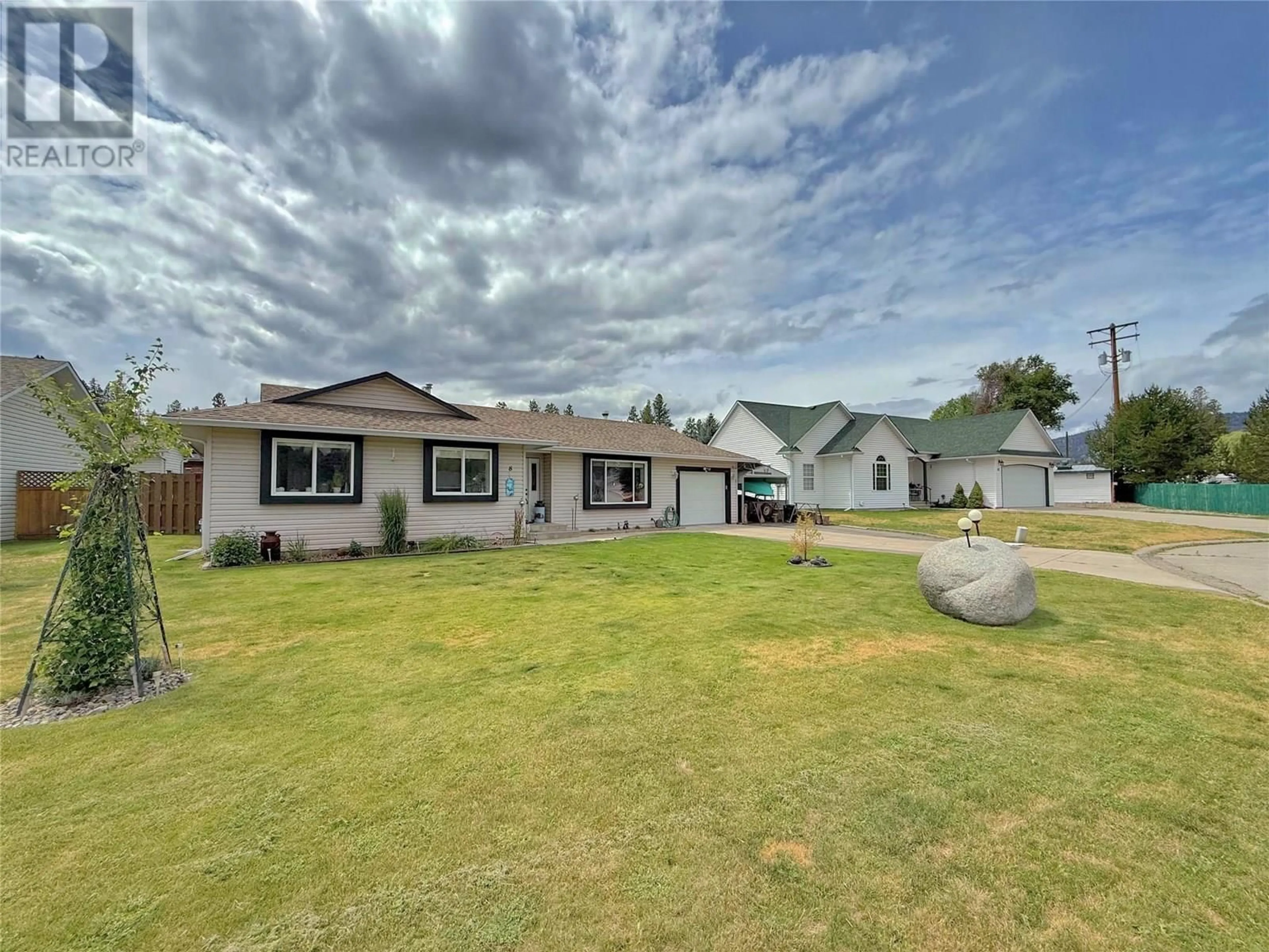 A pic from outside/outdoor area/front of a property/back of a property/a pic from drone, street for 8 EAGLE CRESCENT, Princeton British Columbia V0X1W0