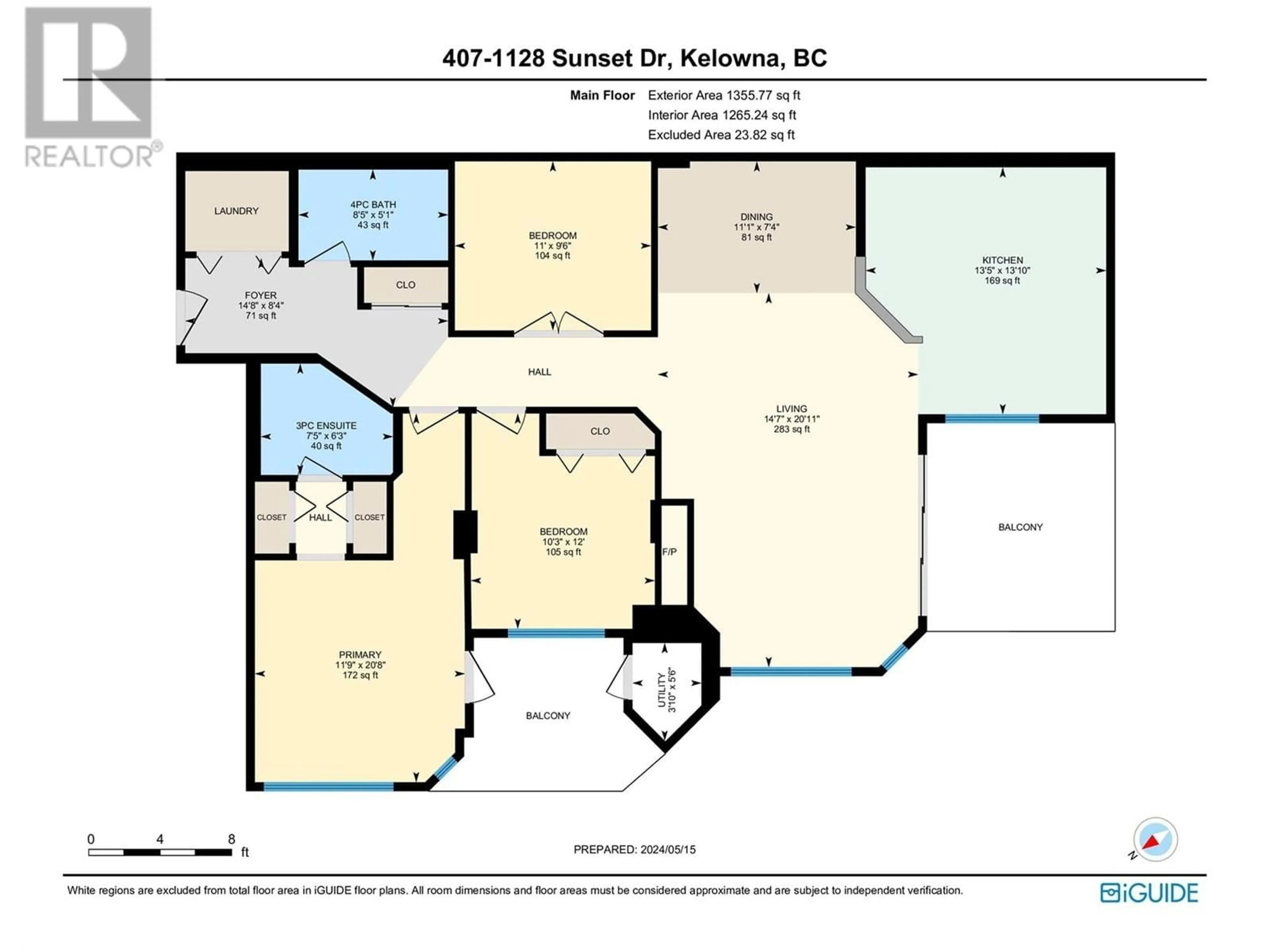 Floor plan for 407 - 1128 SUNSET DRIVE, Kelowna British Columbia V1Y9W7