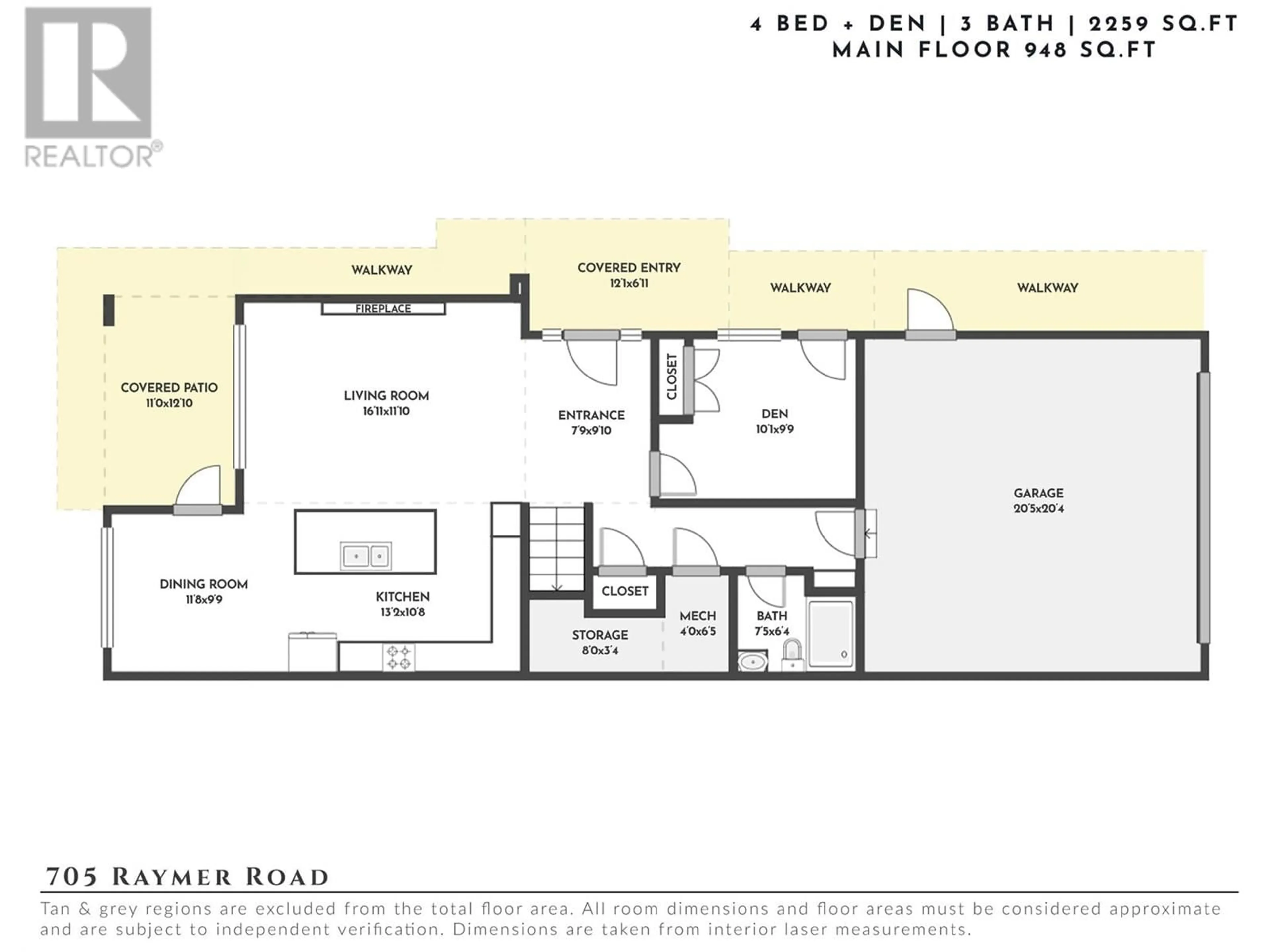 Floor plan for 705 RAYMER ROAD, Kelowna British Columbia V1W1H6