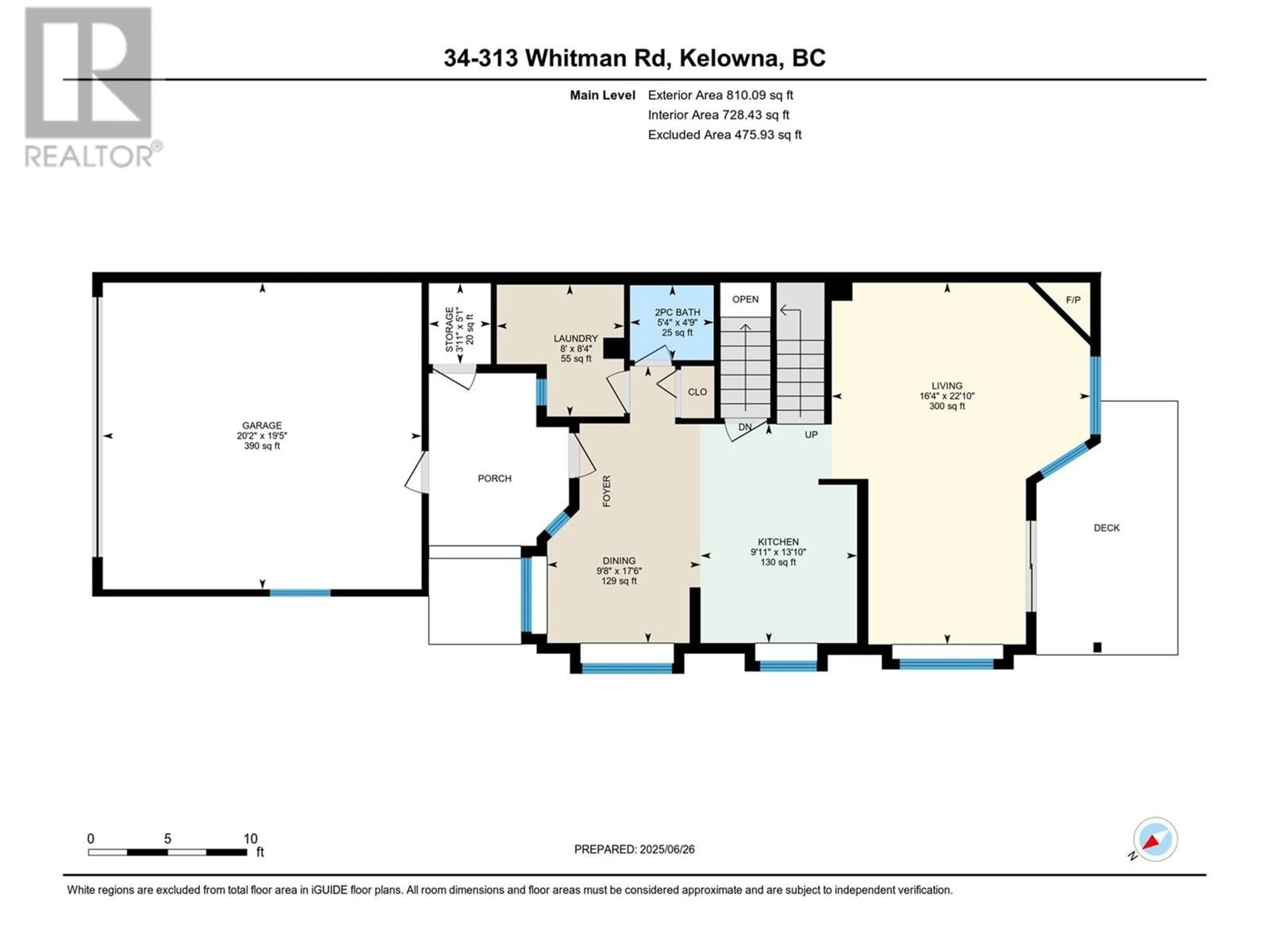 Floor plan for 34 - 313 WHITMAN ROAD, Kelowna British Columbia V1V2J4